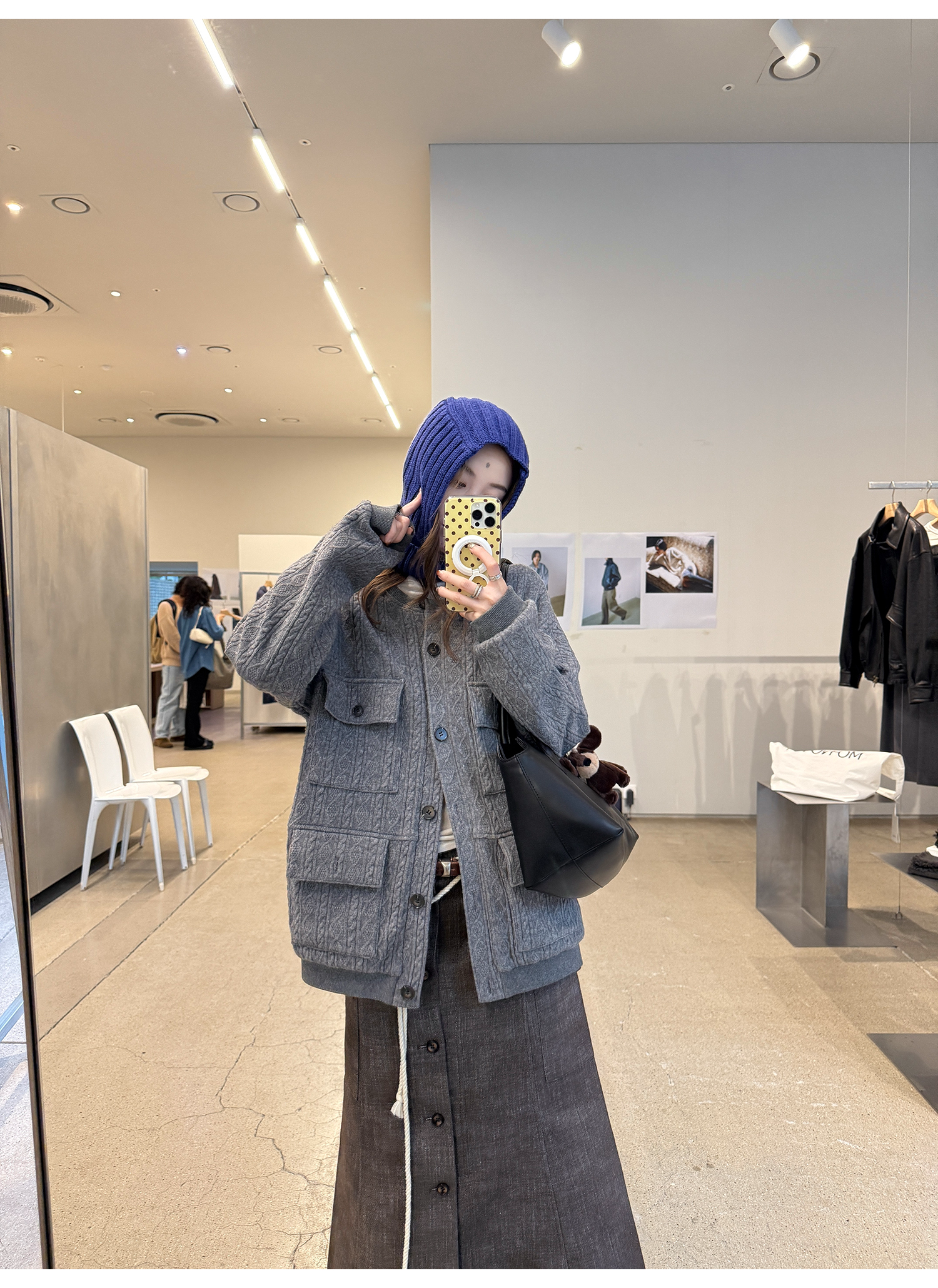 LelyMooch ヴィンテージ絞り編みニットジャケット　LEM263