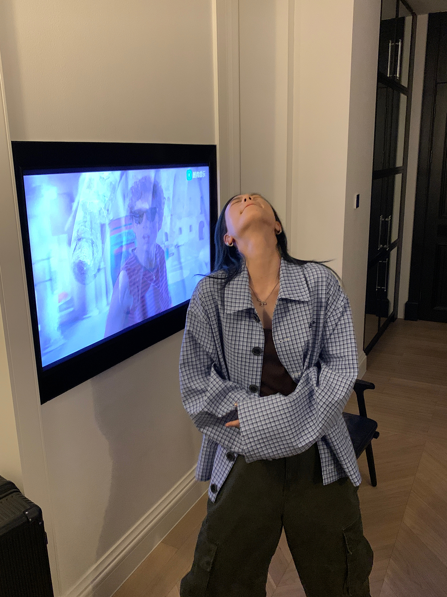 LelyMooch Blue Check Shirt Jacket LEM072