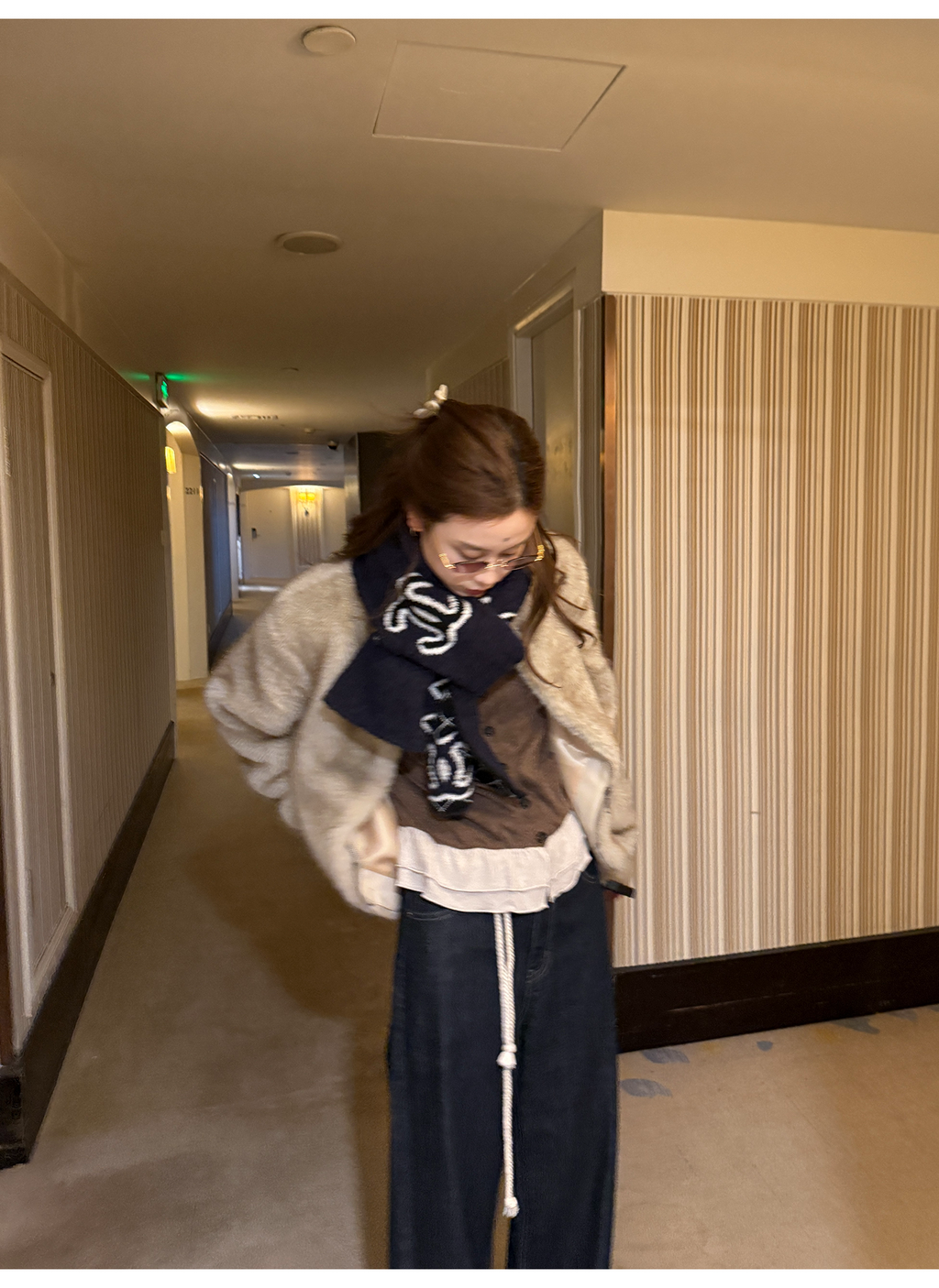 LelyMooch ふわふわエコファーコート｜オートミール  LEM268