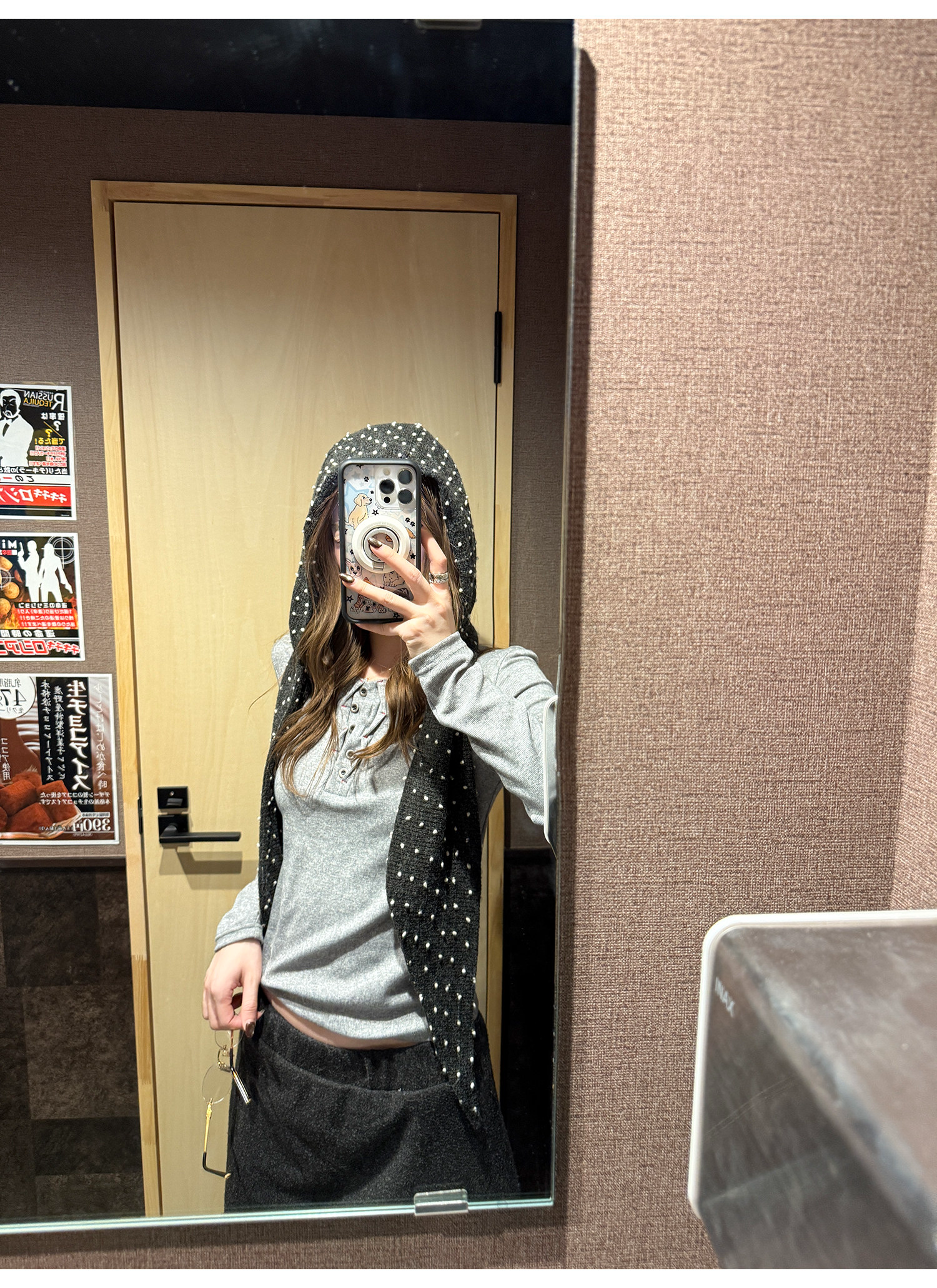 LelyMooch リブ調 ウール風 ヘンリーネックトップス  LEM290