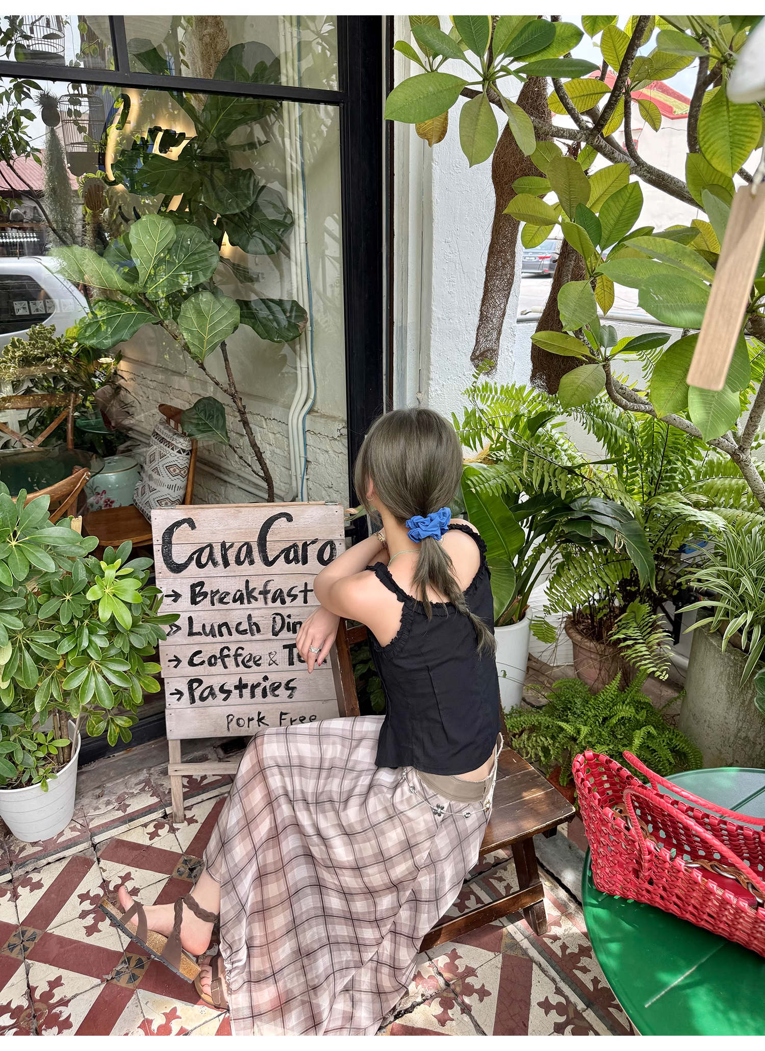 LelyMooch  エレガントフレンチ シフォンチェックスカート  LEM096