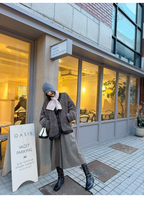 LelyMooch ブラウン系 ウール混 バルーンパンツ  LEM311
