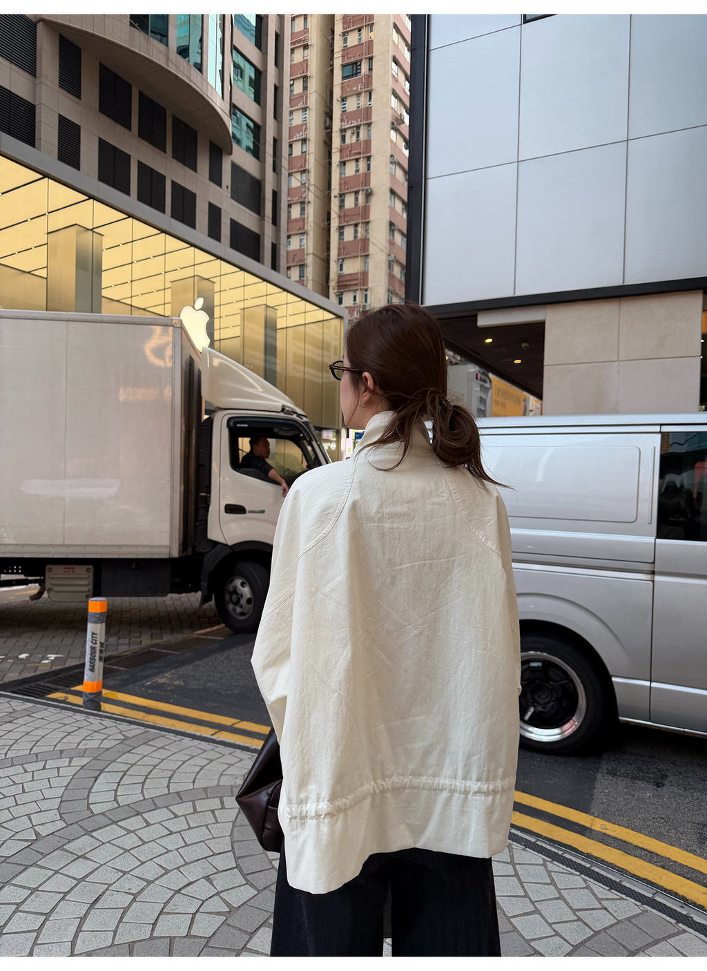 LelyMooch 立ち襟 ドロスト ミドル丈コート  LEM317