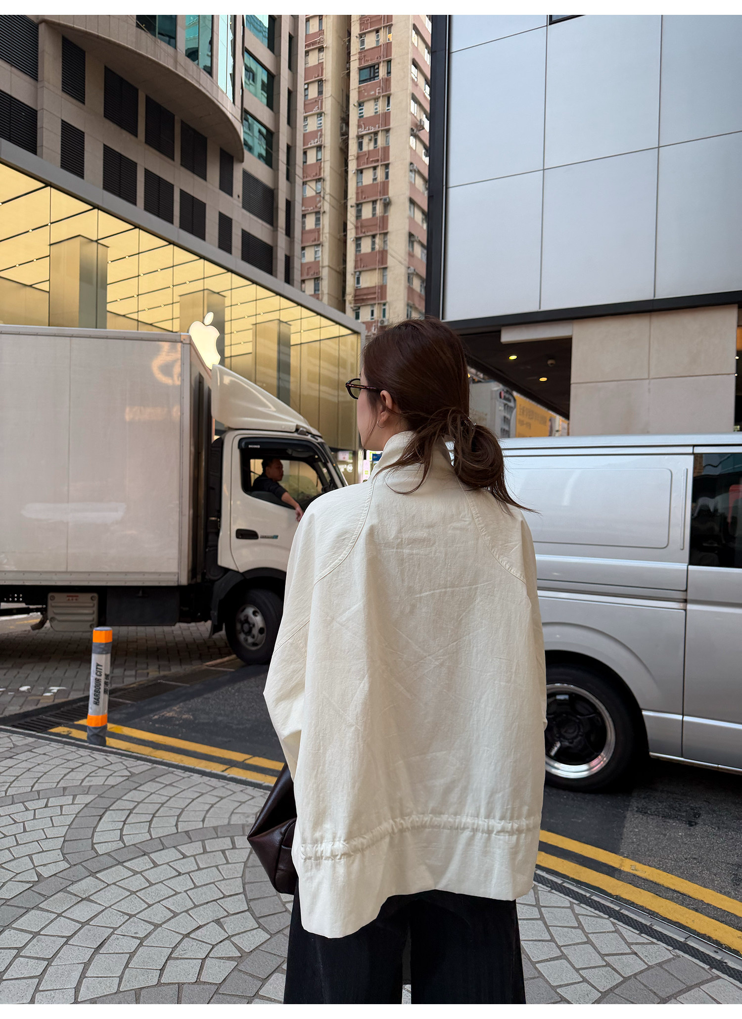 LelyMooch 立ち襟 ドロスト ミドル丈コート  LEM317