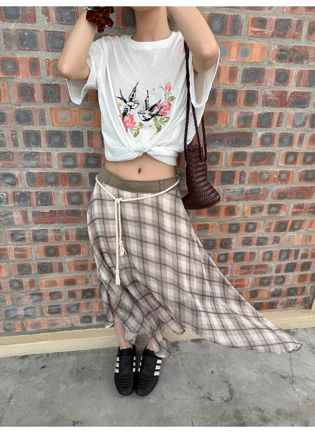 LelyMooch  プリント半袖Tシャツ ラウンドネック  LEM110