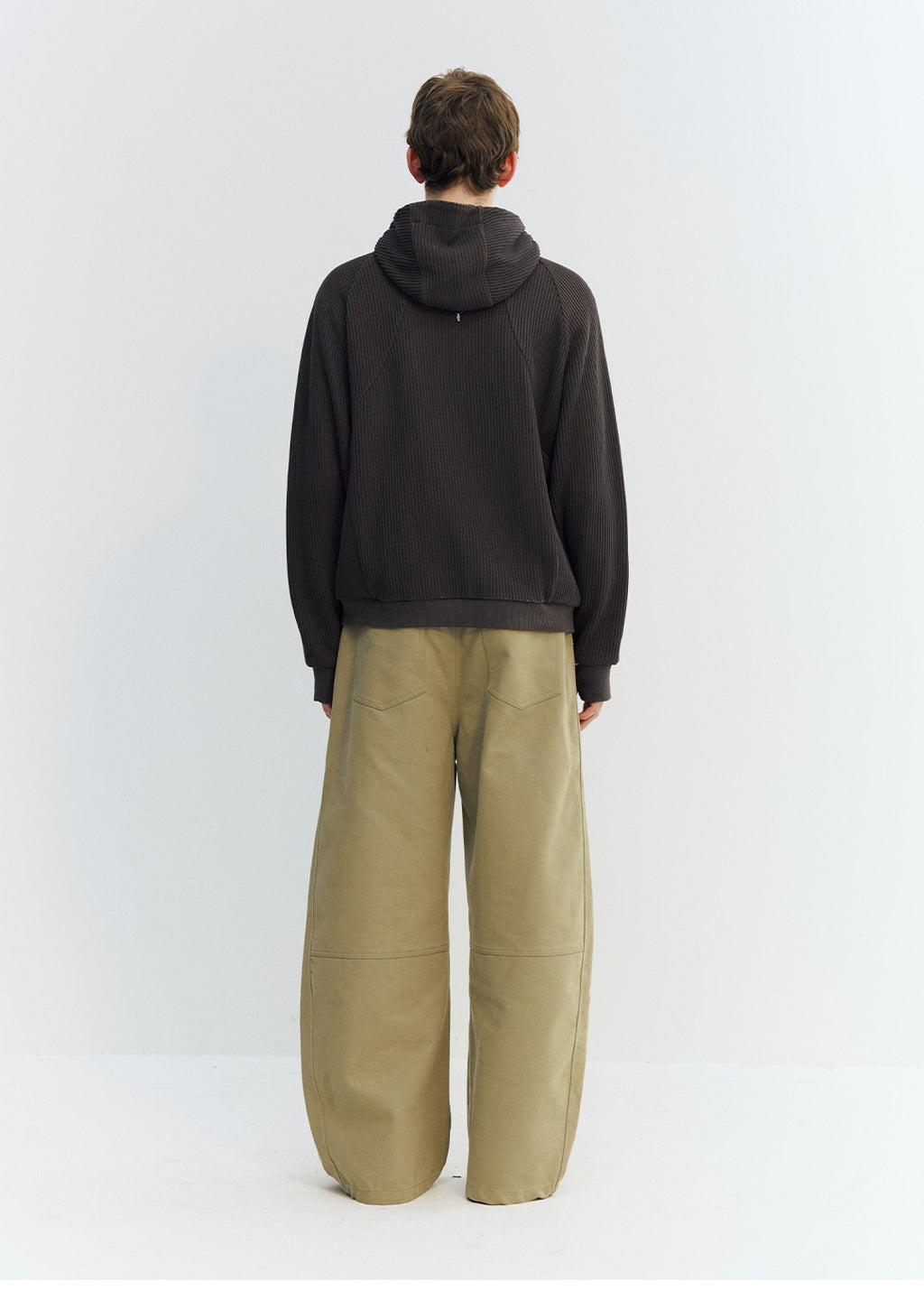 カーブ切替デザイン ツイルバレルパンツ  LOM050