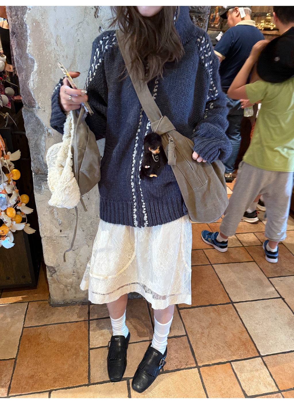 LelyMooch ハリ感レース×ドロストスカート  LEM239