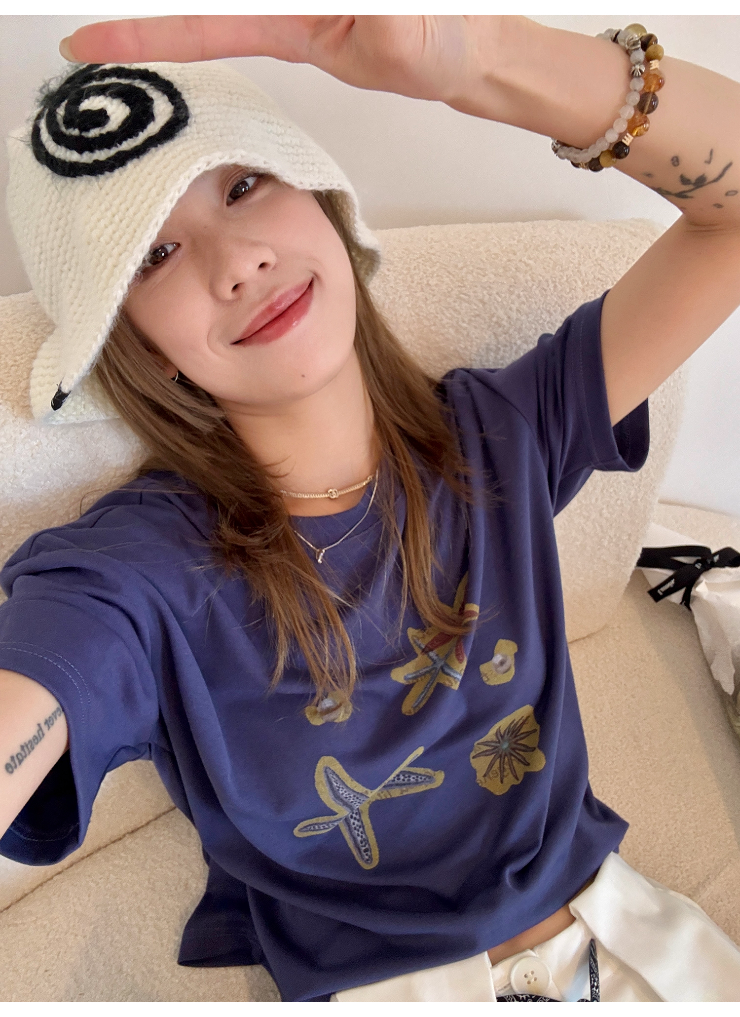 LelyMooch 夏映えカラーで気分アップ｜冷感素材Tシャツ  LEM171