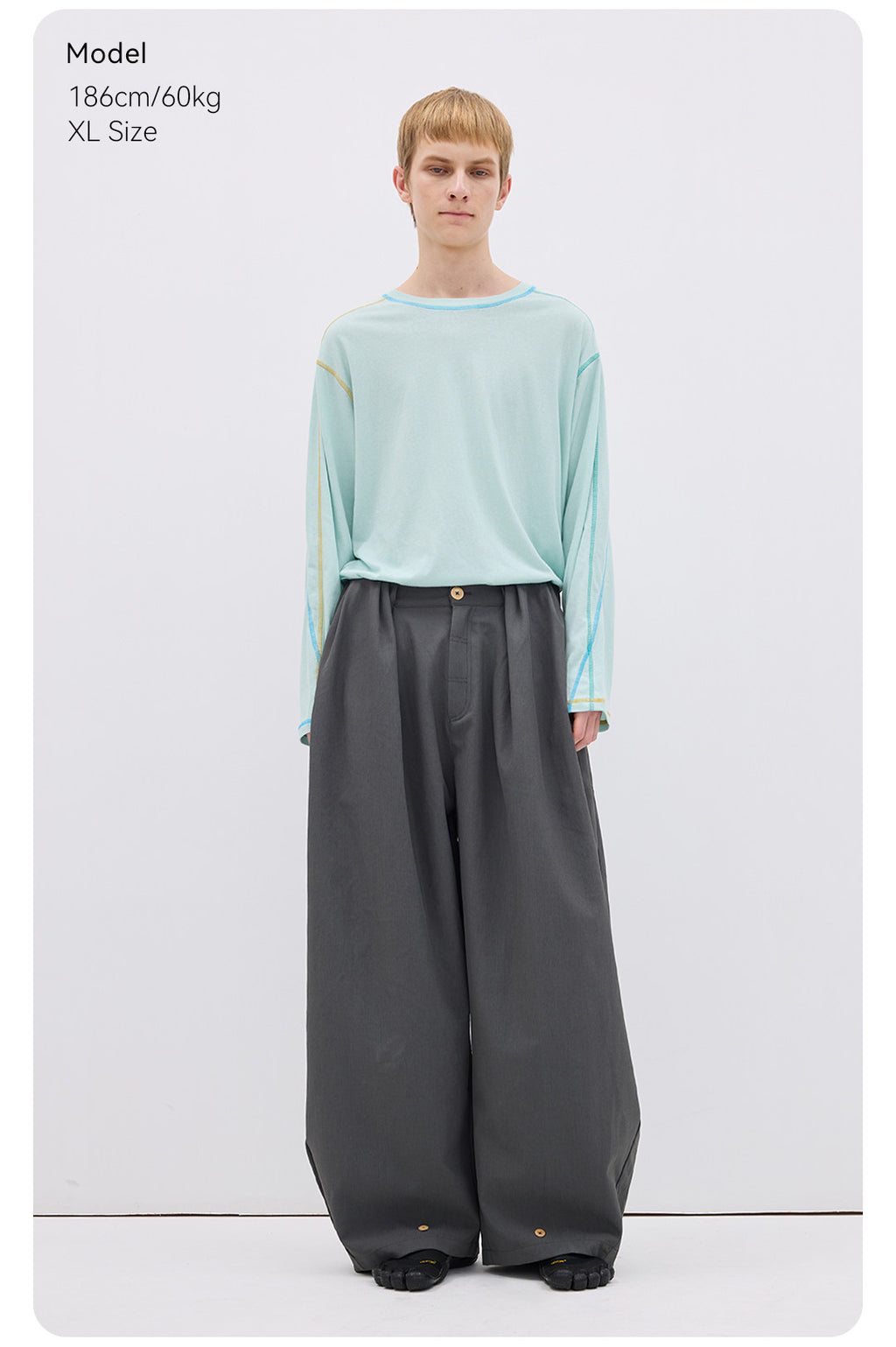 Pantaloni Ampi con Drappeggio Strutturat  LOM057