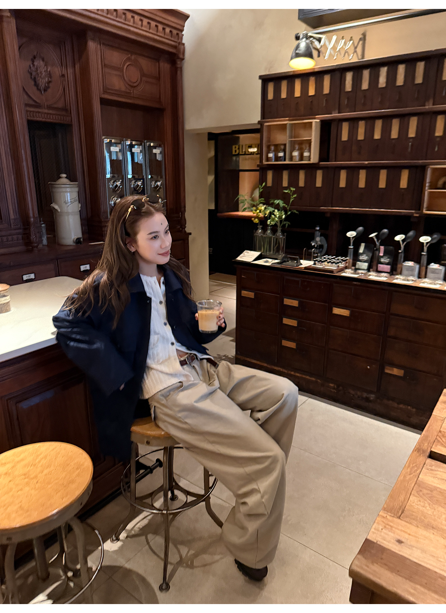 LelyMooch ウォッシュ加工×スタッズワイドパンツ　LEM243