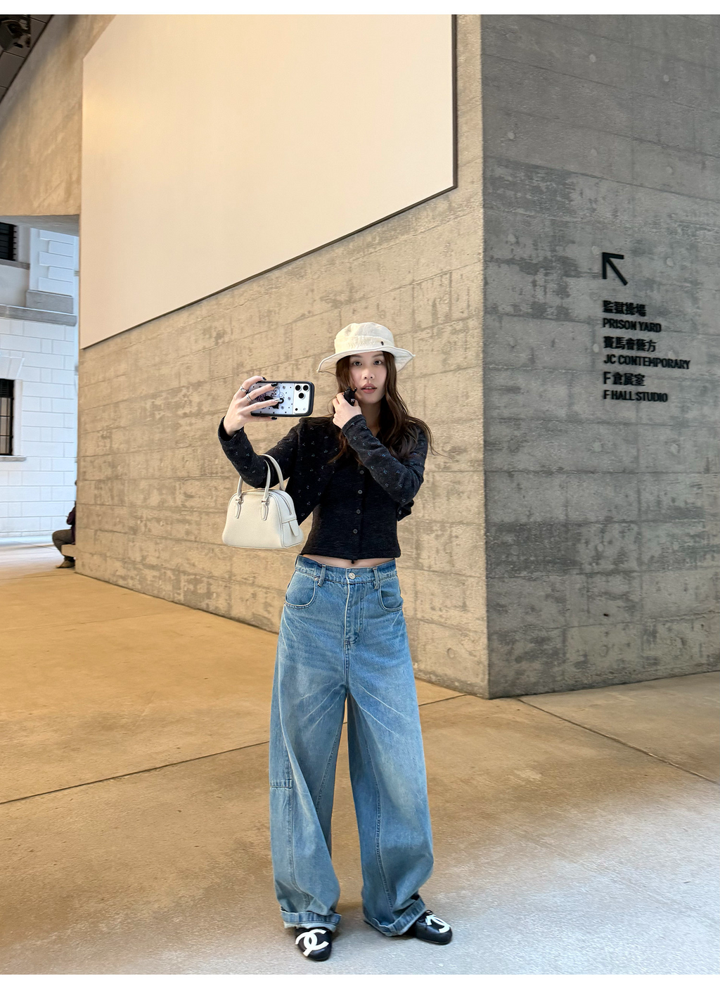 LelyMooch 春夏ムード漂う ひび割れ加工 カーブデニム  LEM316