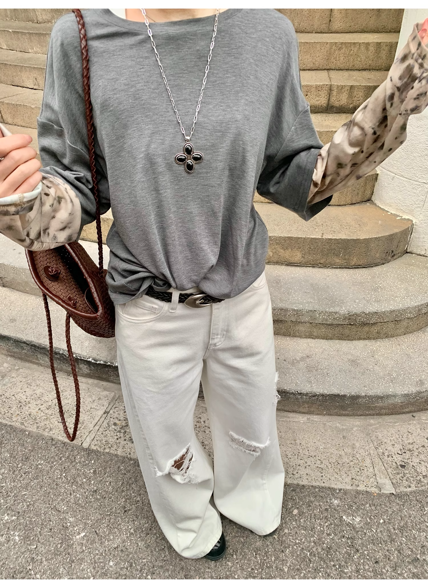 LelyMooch  レオパード柄袖  ロンTシャツ  LEM117