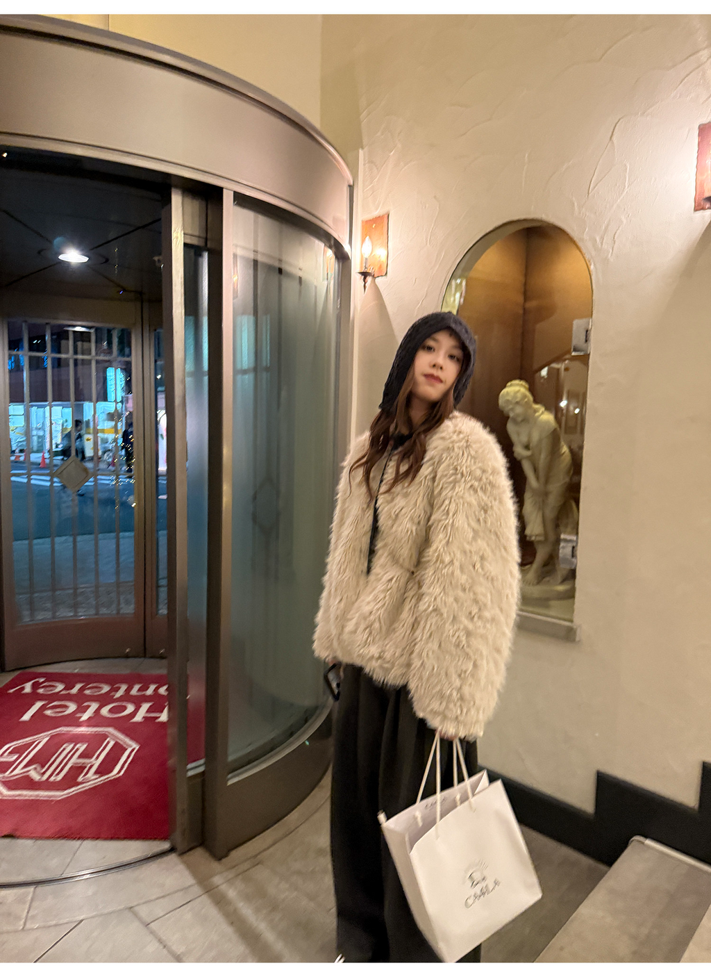 LelyMooch ロングパイル ノーカラー エコファー  LEM284