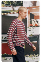 Striped Half-Zip Long Sleeve LOM104