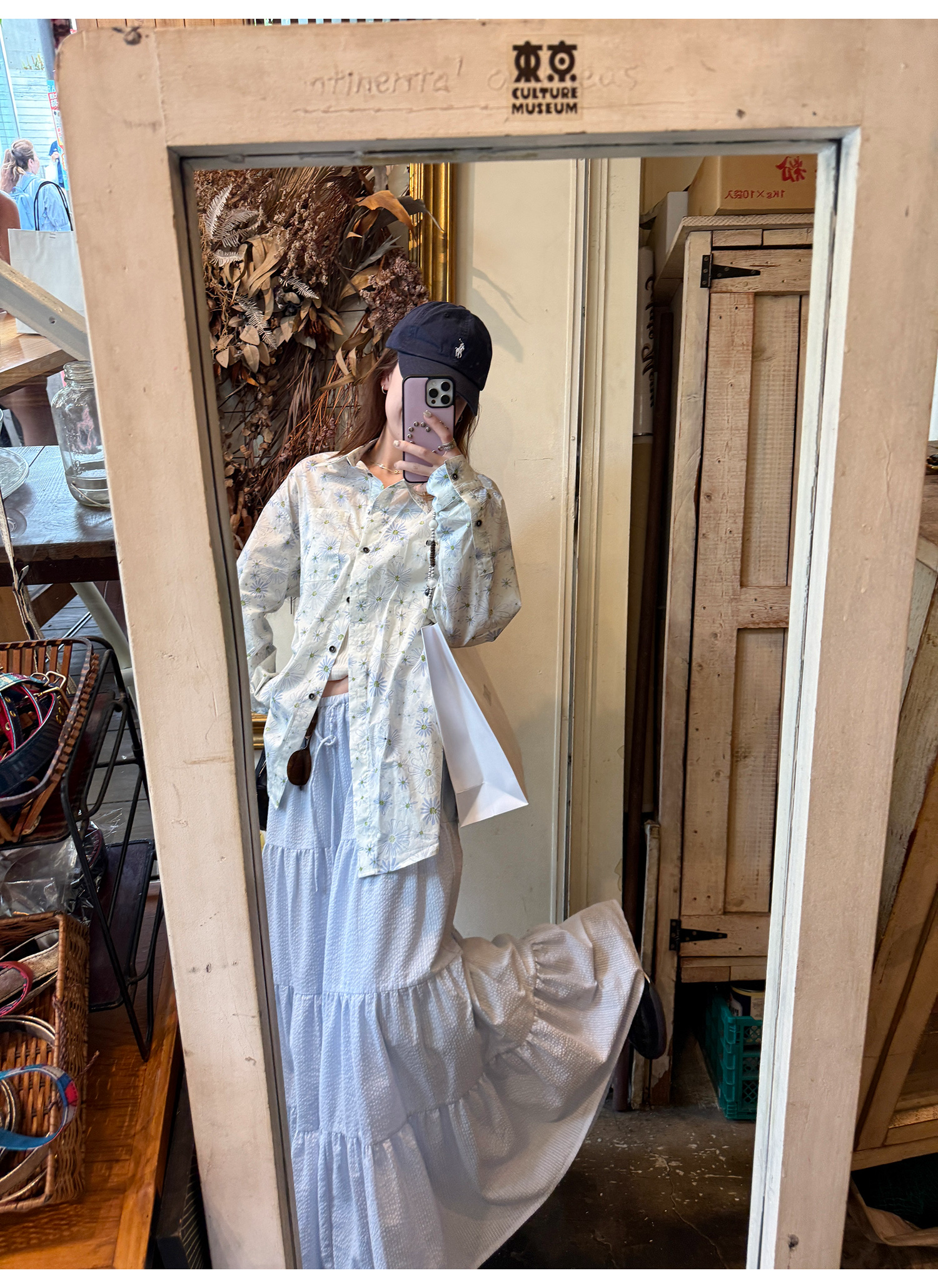 LelyMooch夏の透け感シャツ｜小花柄・UV対策  LEM187