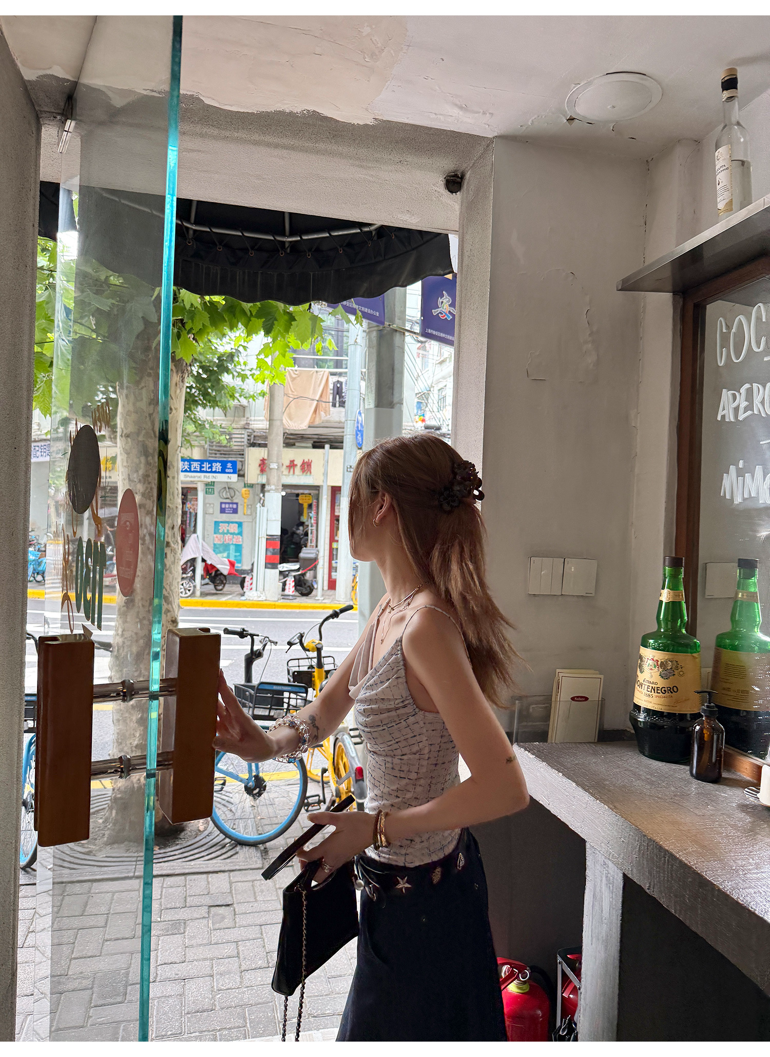 LelyMooch チェック柄 ドレープキャミトップス  LEM191