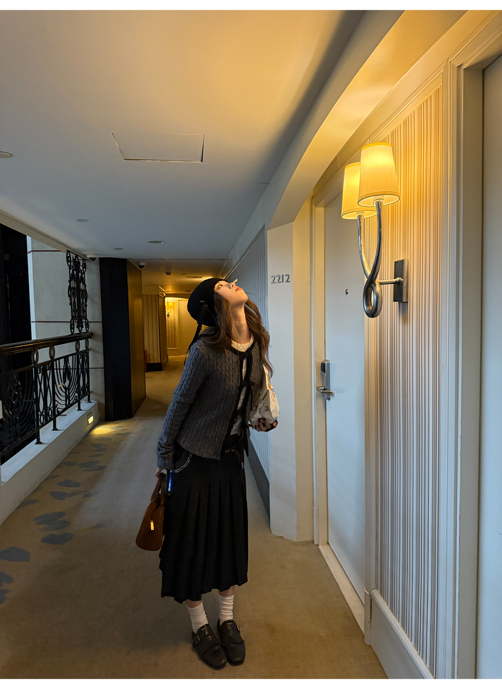 LelyMooch ケーブル調 × 配色リボン ニットトップス LEM276