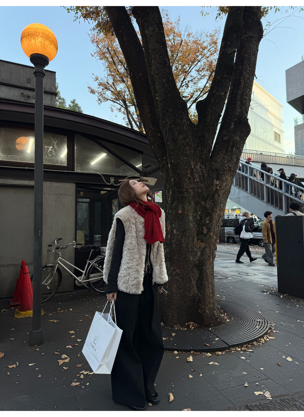 LelyMooch エコファー×ボア リバーシブルショートジレ  LEM279