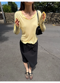 LelyMooch スキッパーロングTシャツ  LEM387