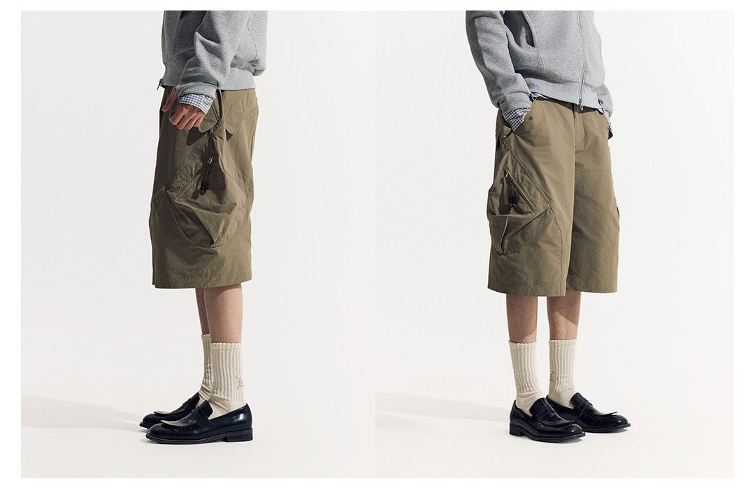 Curved 3/4-Length Pants with Large Pockets LOM054