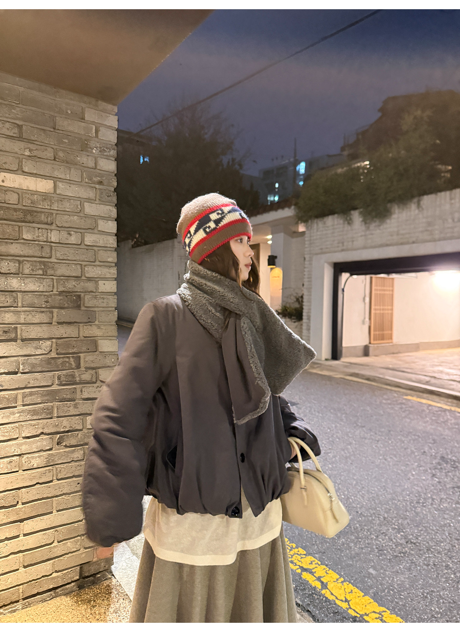 LelyMooch マフラー付き 中綿ブルゾン  LEM306