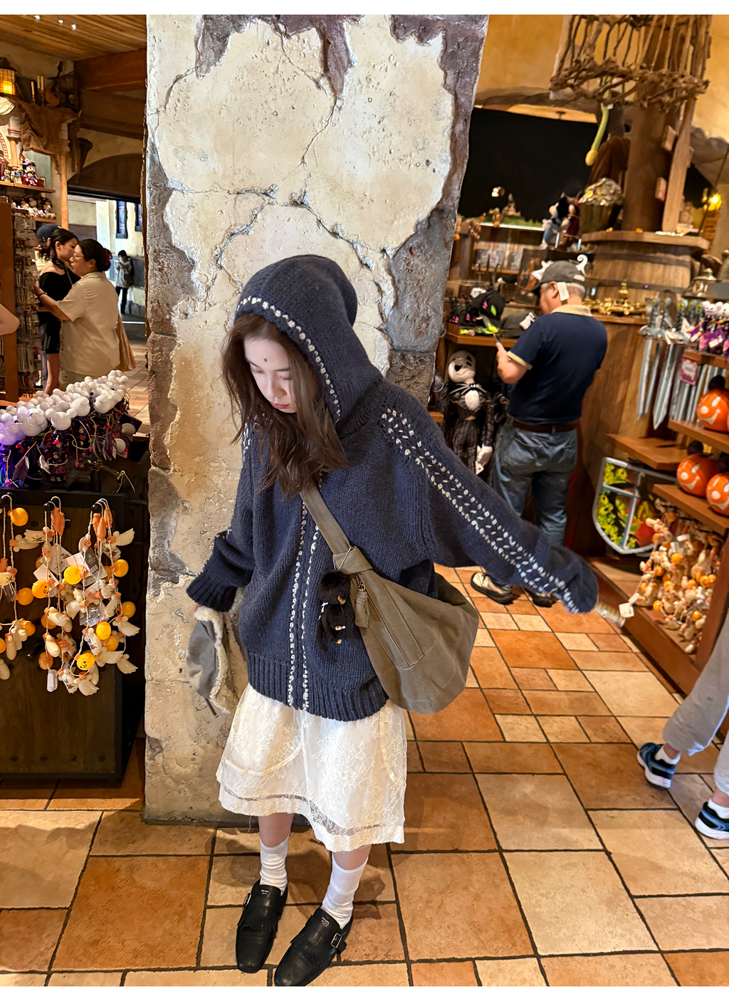 LelyMooch ケーブル編み×バイカラーフーディ  LEM246