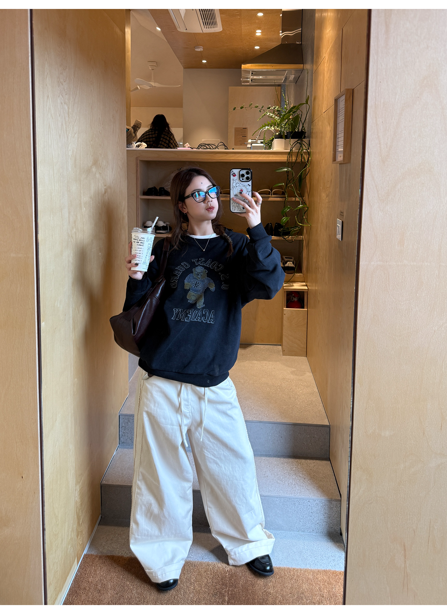 LelyMooch くまプリント古着風スウェット  LEM231