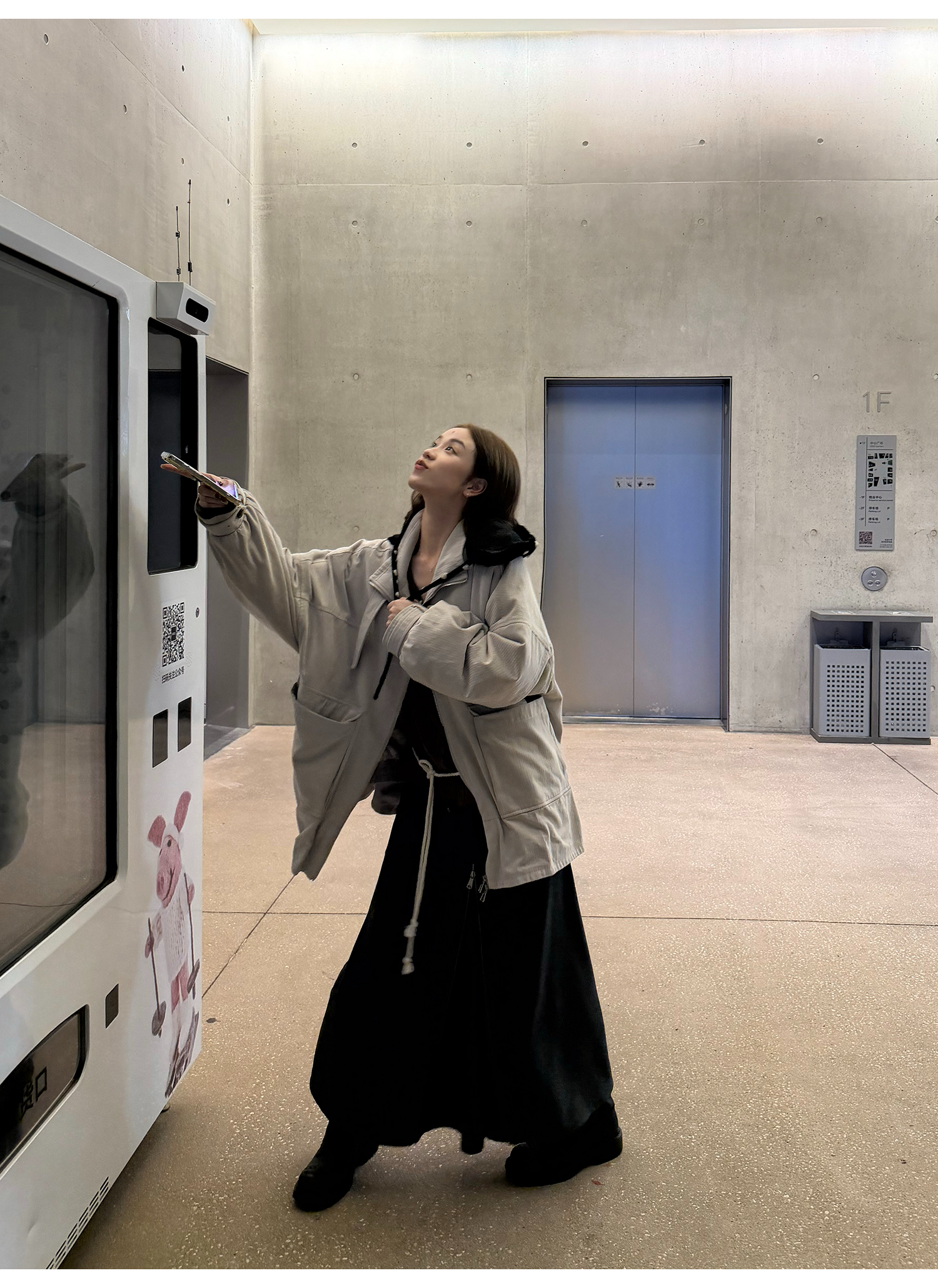 LelyMooch ペイズリー柄 キルティング立ち襟コート   LEM233