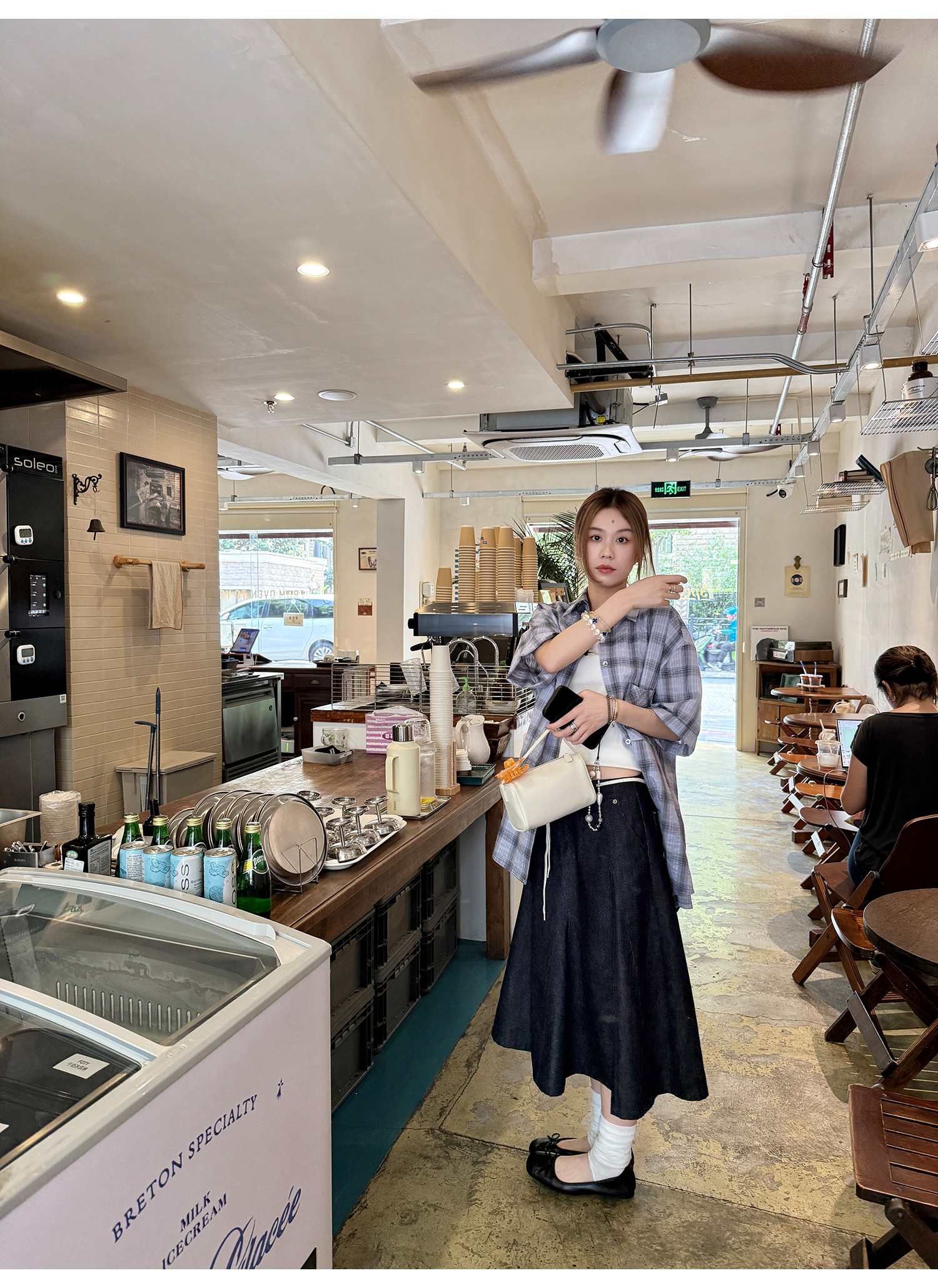 LelyMooch 通年使えるAラインデニムスカート   LEM202