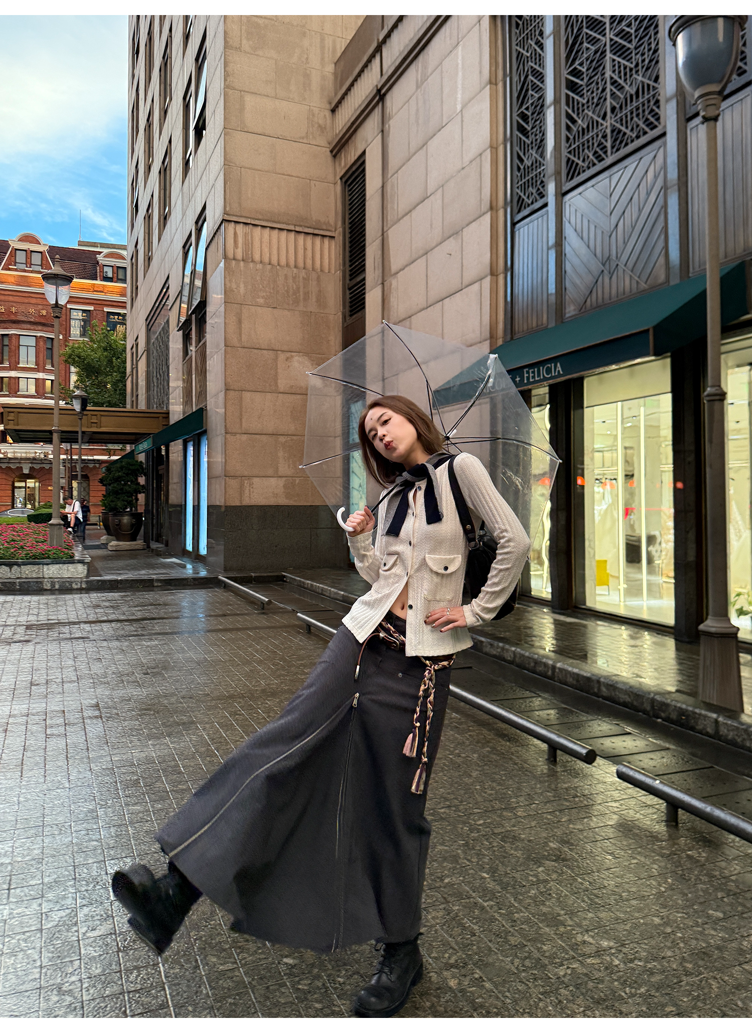 LelyMooch フラップポケットリブニット  LEM237