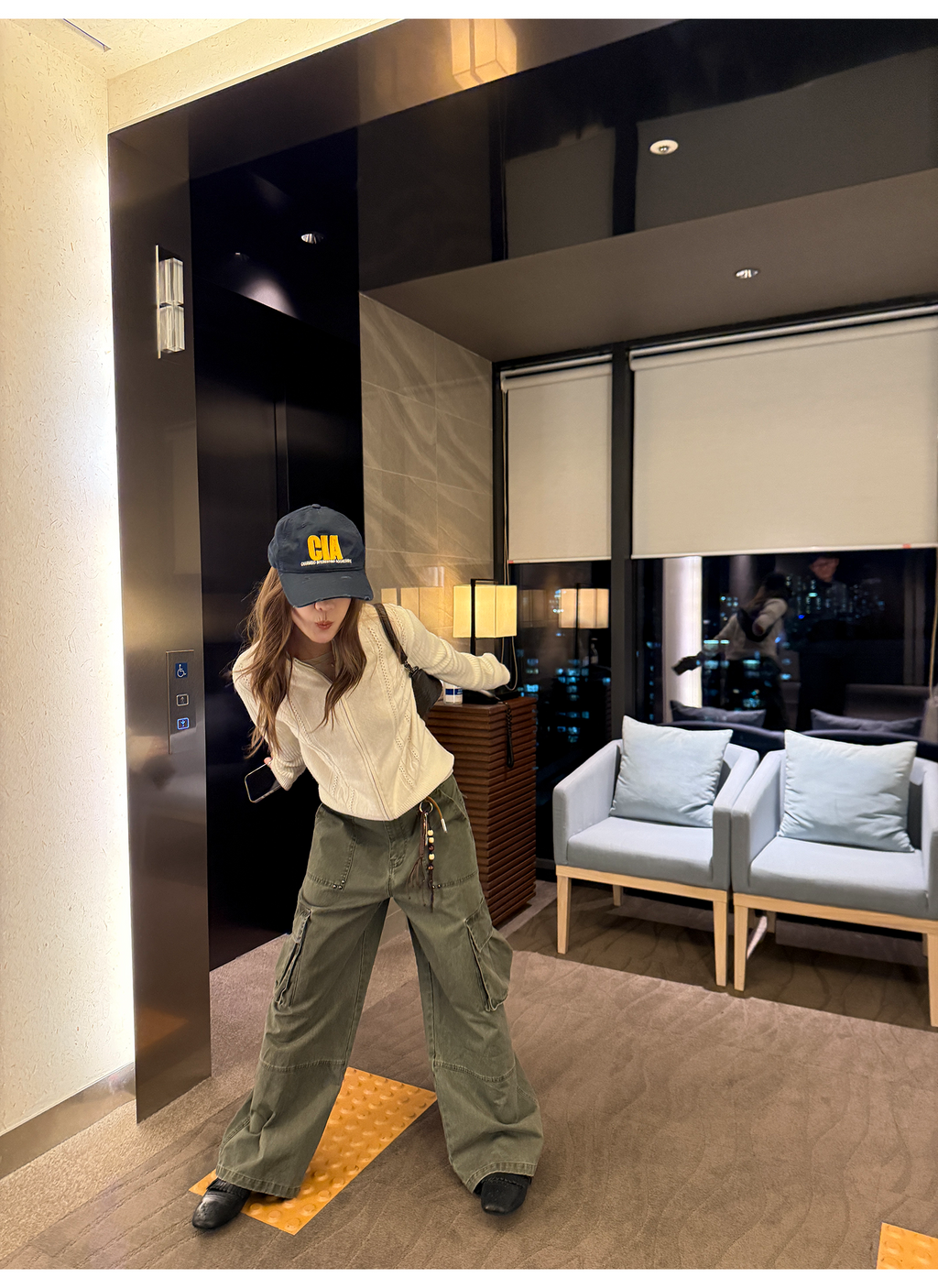 LelyMooch ウール100% ケーブルジップハイネックニット  LEM260