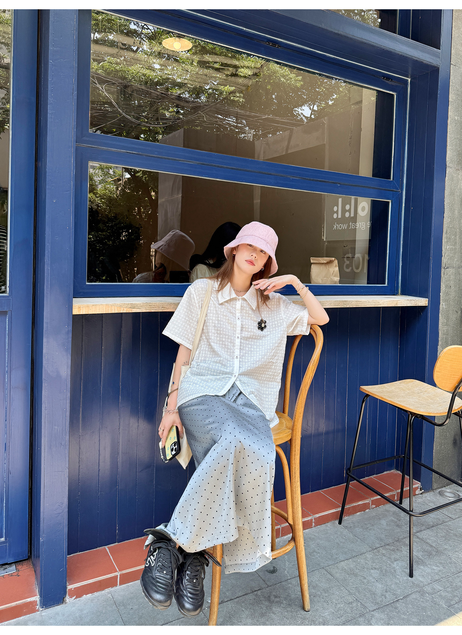 LelyMooch レース花柄コットンシャツ  LEM192