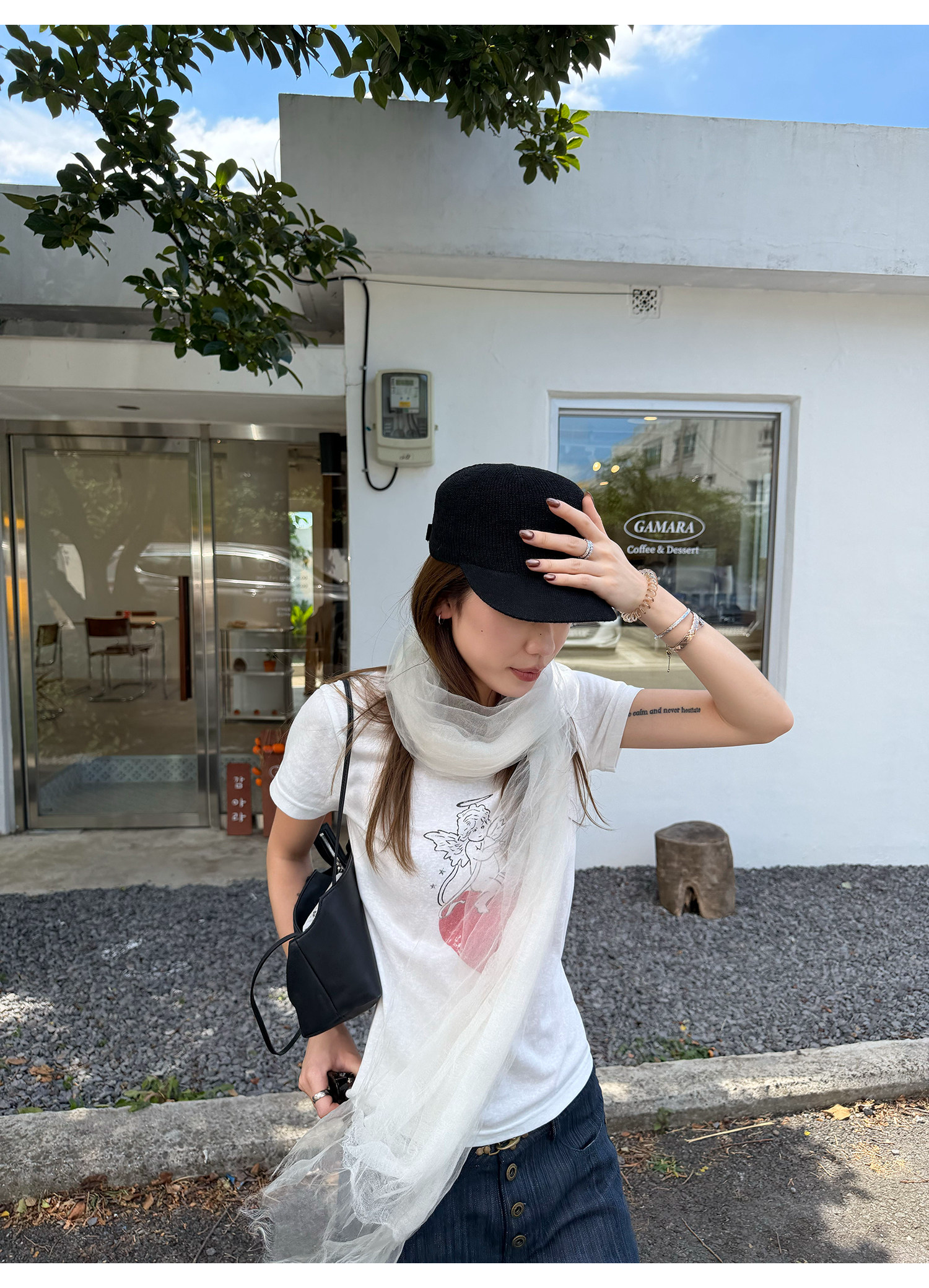 LelyMooch キューピッドプリントTシャツ  LEM397