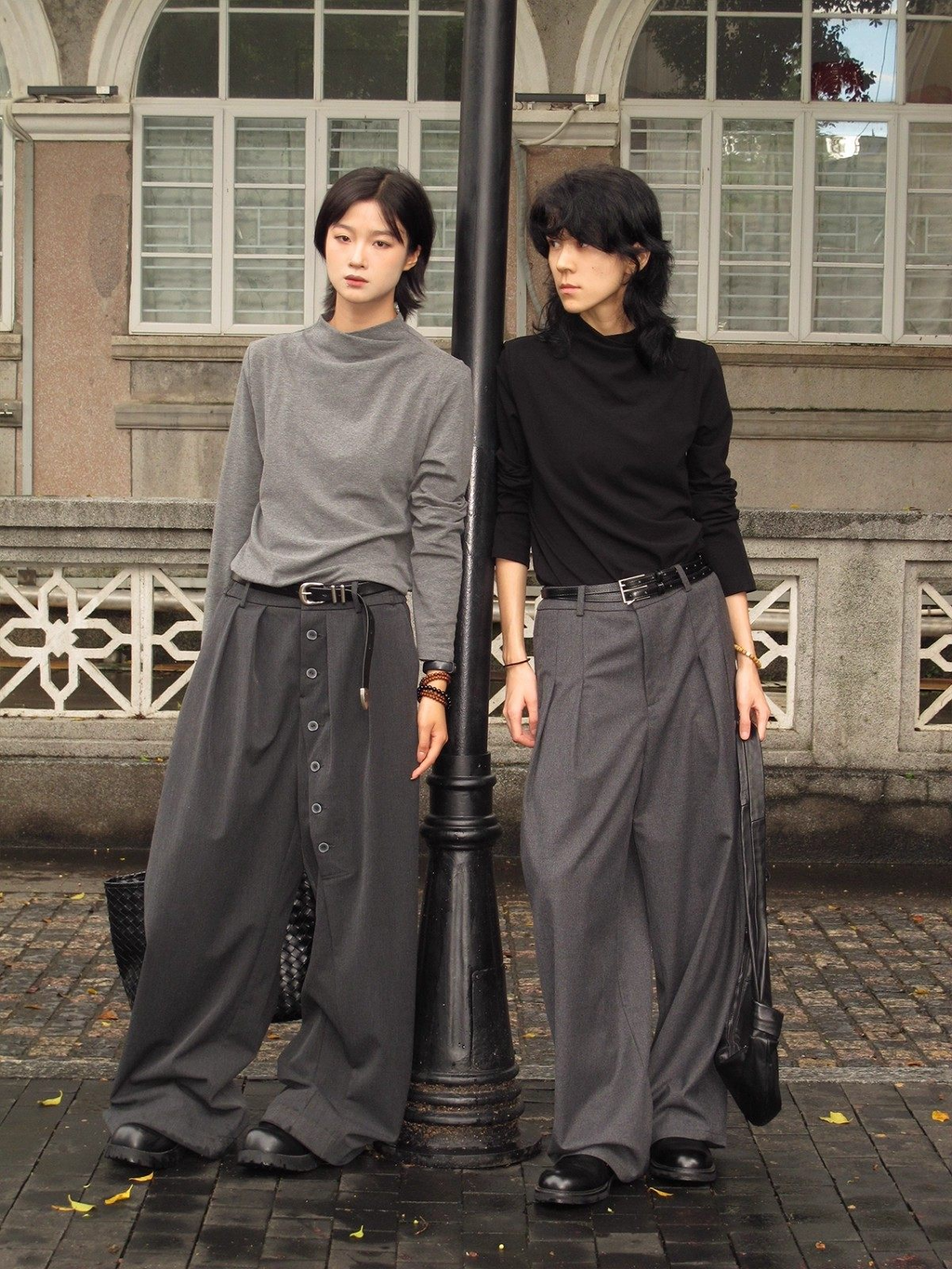 クロスモックネック ジャストショルダー 長袖カットソー  LOM038