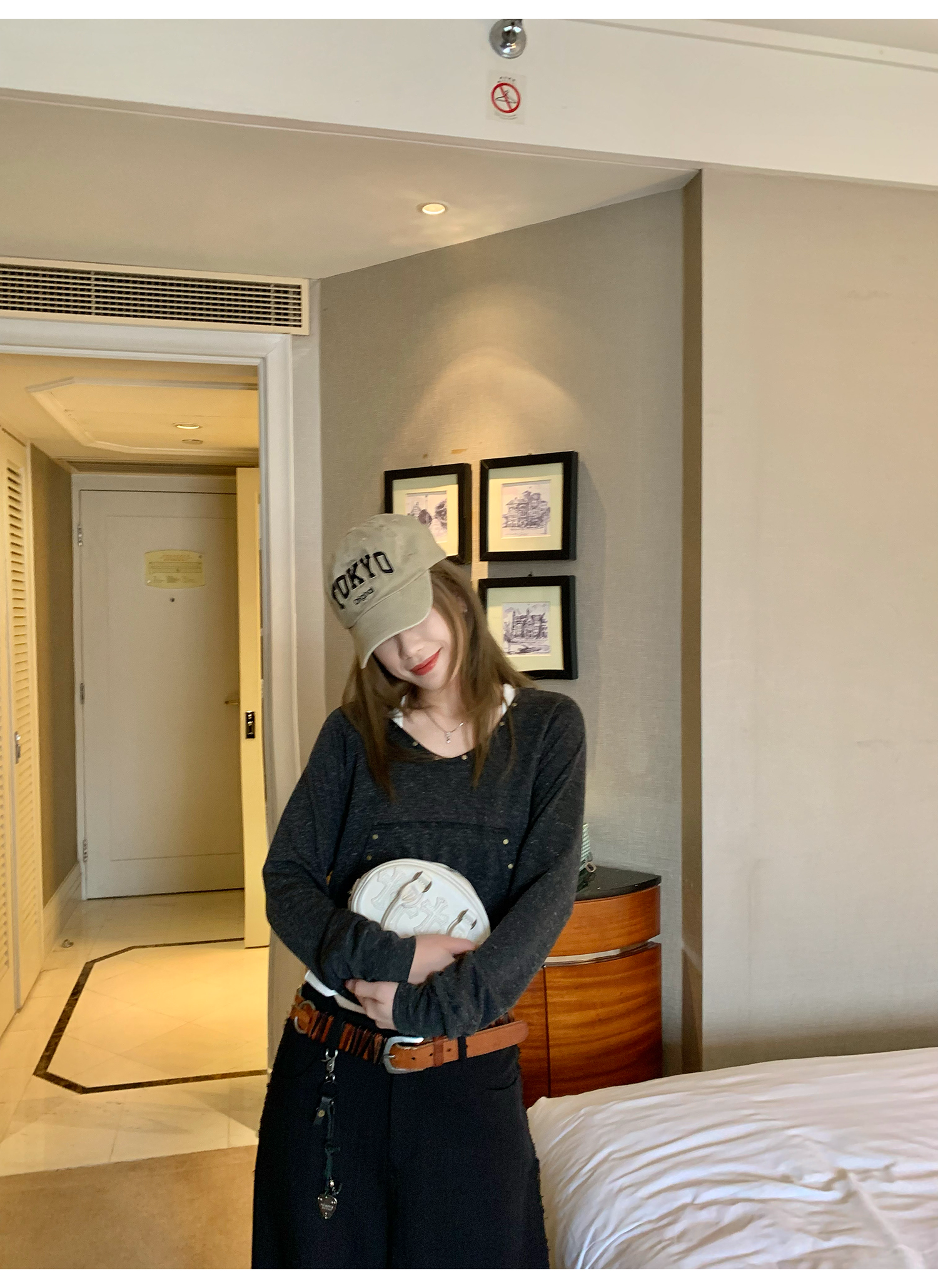 LelyMooch  レトロ調 ショートパーカー フード付き  LEM123