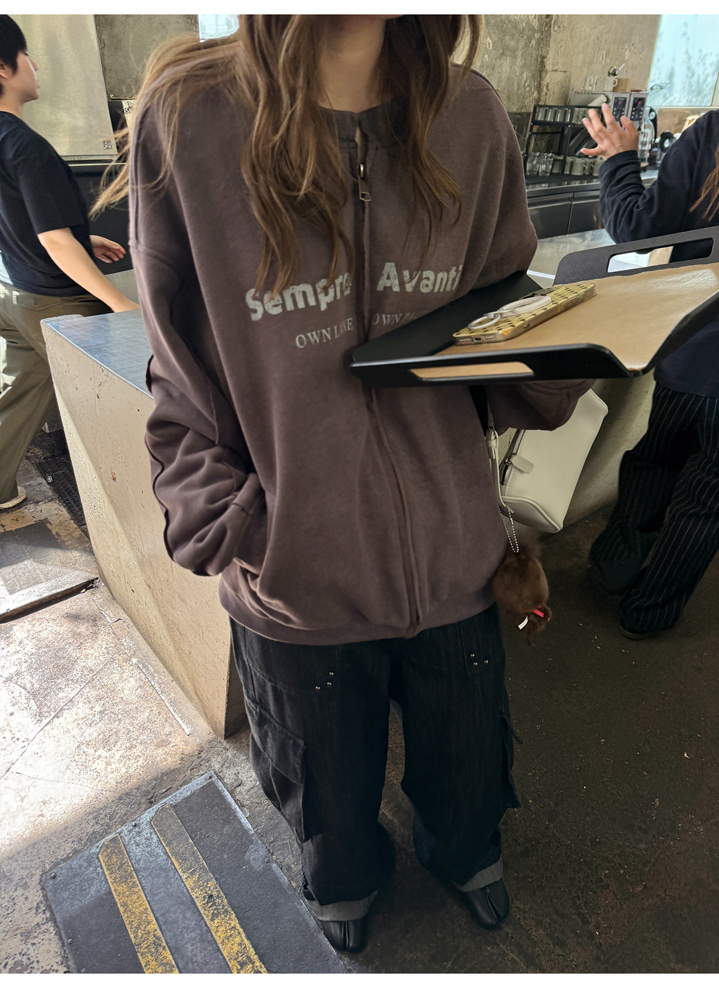 LelyMooch ジップスウェット アメリカンヴィンテージ風  LEM264