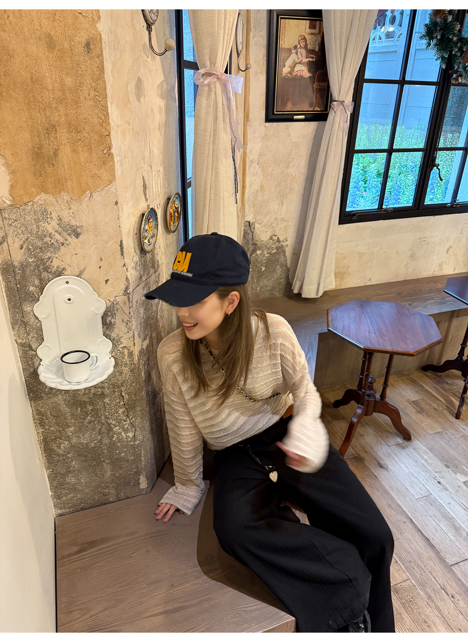 LelyMooch  薄手ニット 透かし感 レーヨン×リネン LEM127