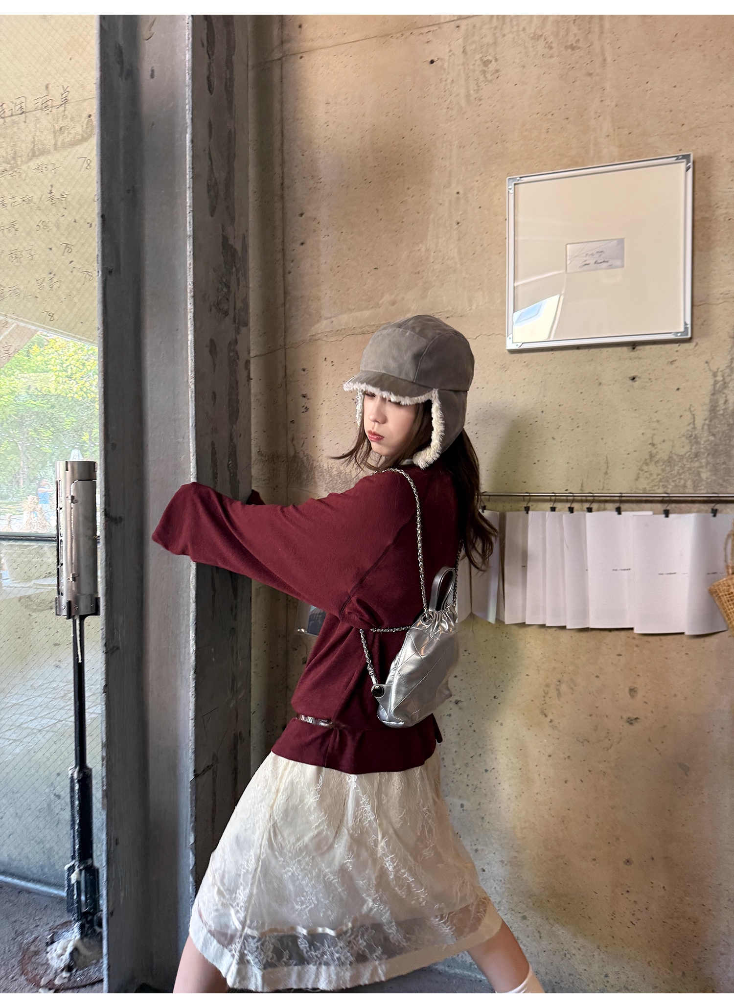 LelyMooch 刺繍ハートのベロアロンT　LEM241