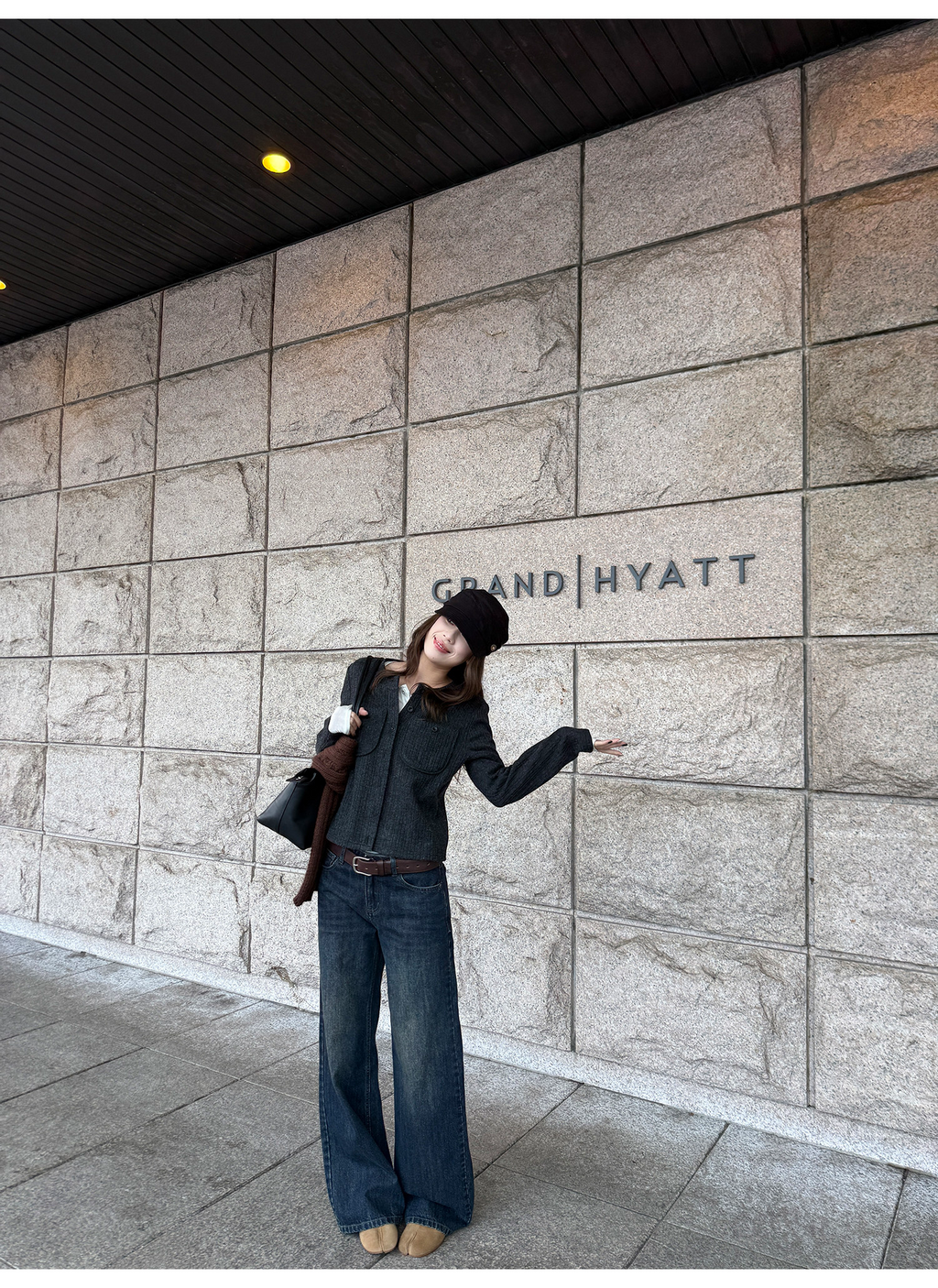 LelyMooch 色落ち加工 ストレートデニムパンツ　LEM304