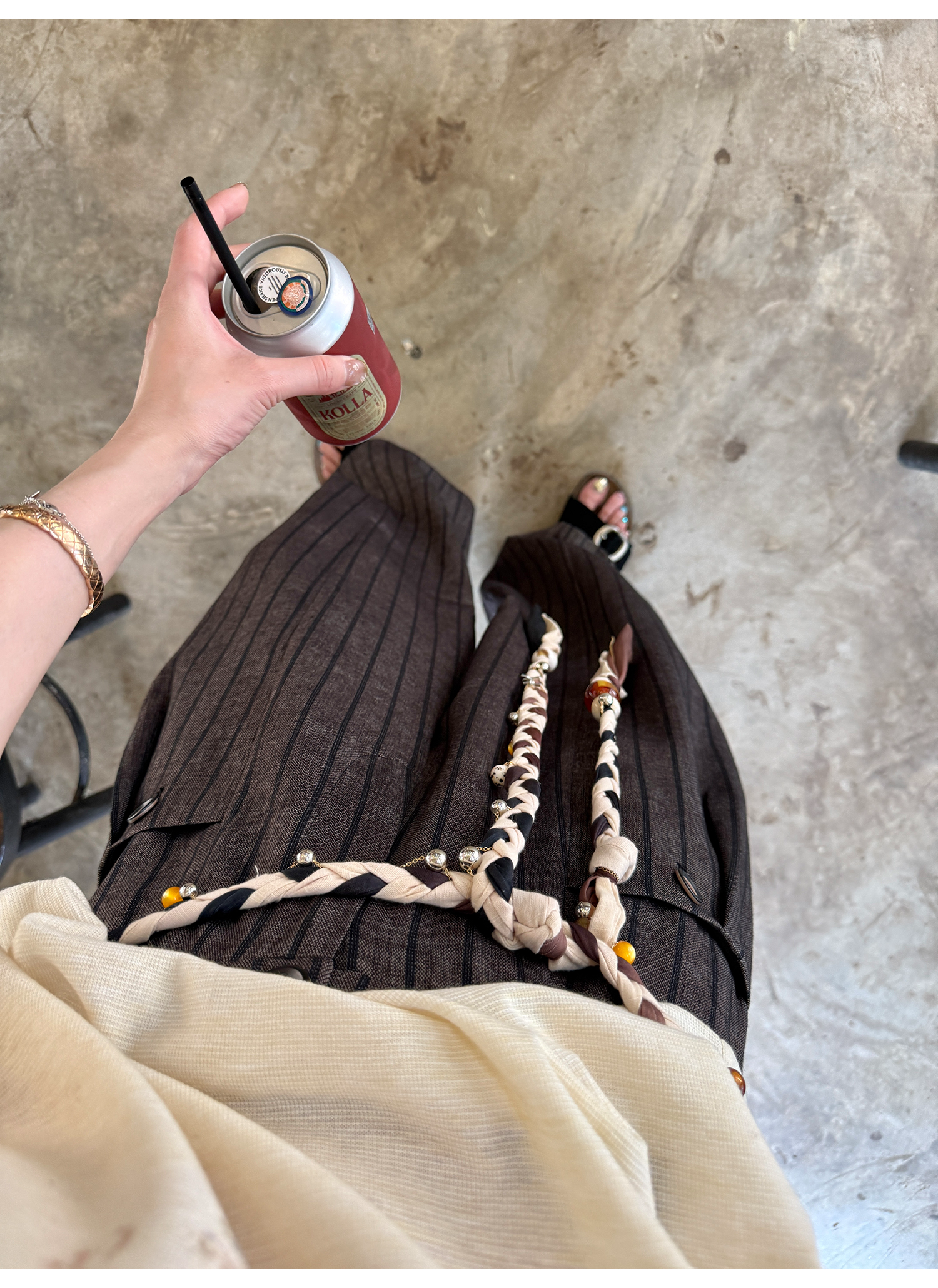 LelyMooch old money style｜ストライプスラックス  LEM140