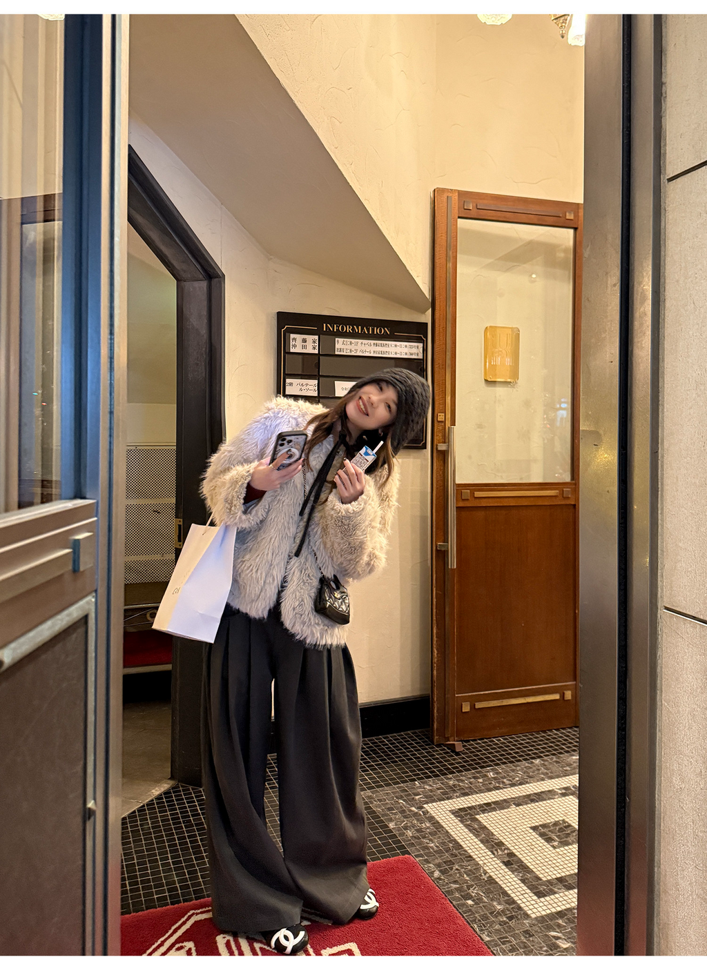 LelyMooch ロングパイル ノーカラー エコファー  LEM284