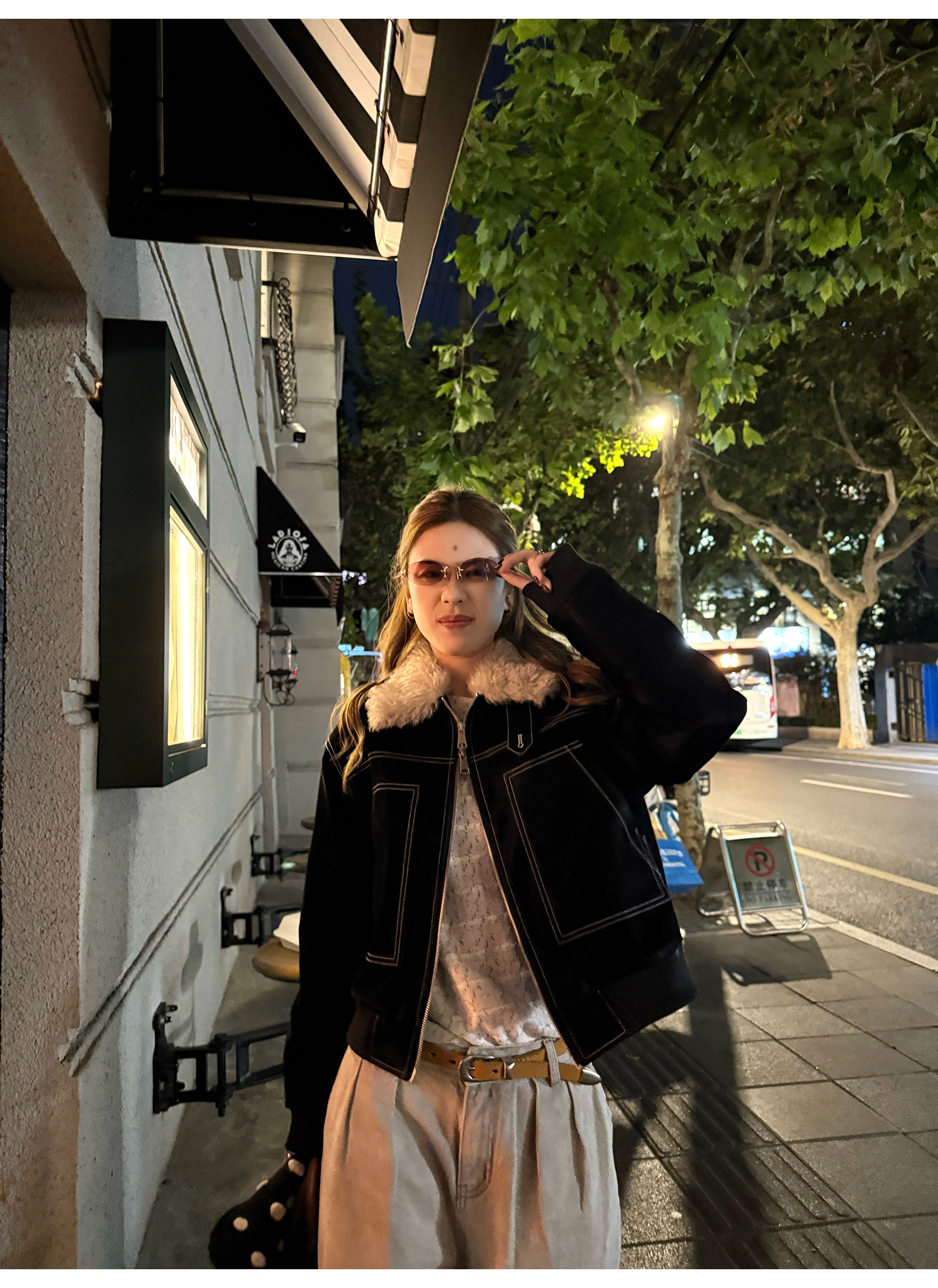 LelyMooch ステッチライン ファージャケット  LEM274