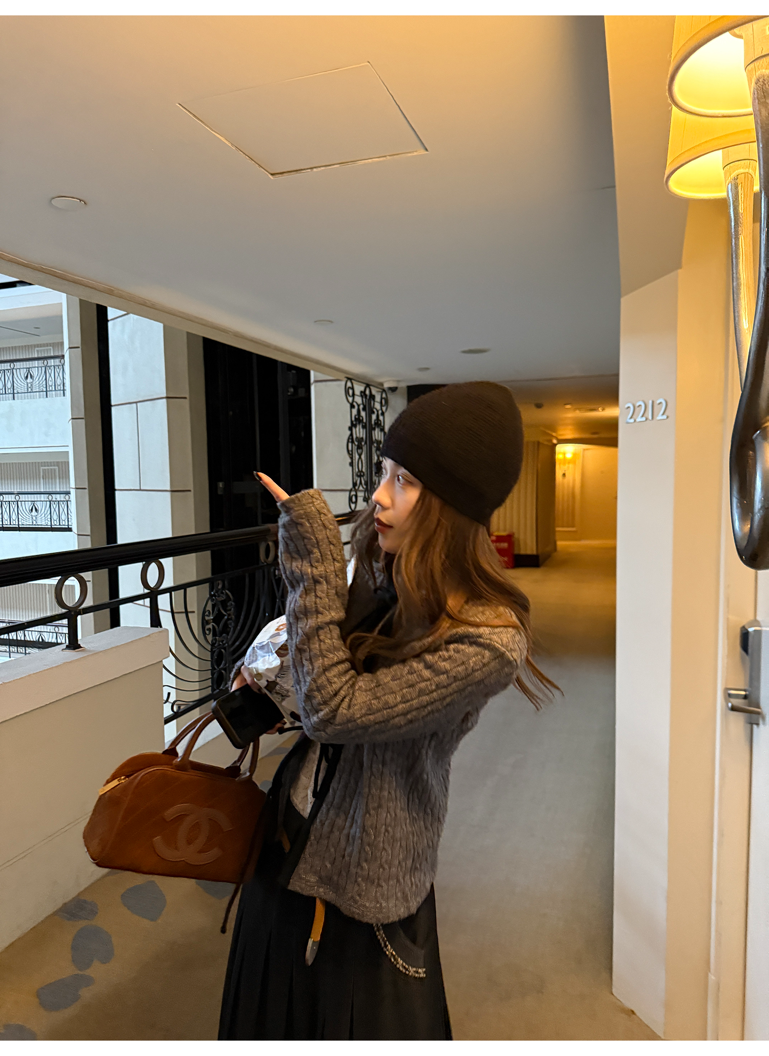 LelyMooch ケーブル調 × 配色リボン ニットトップス LEM276