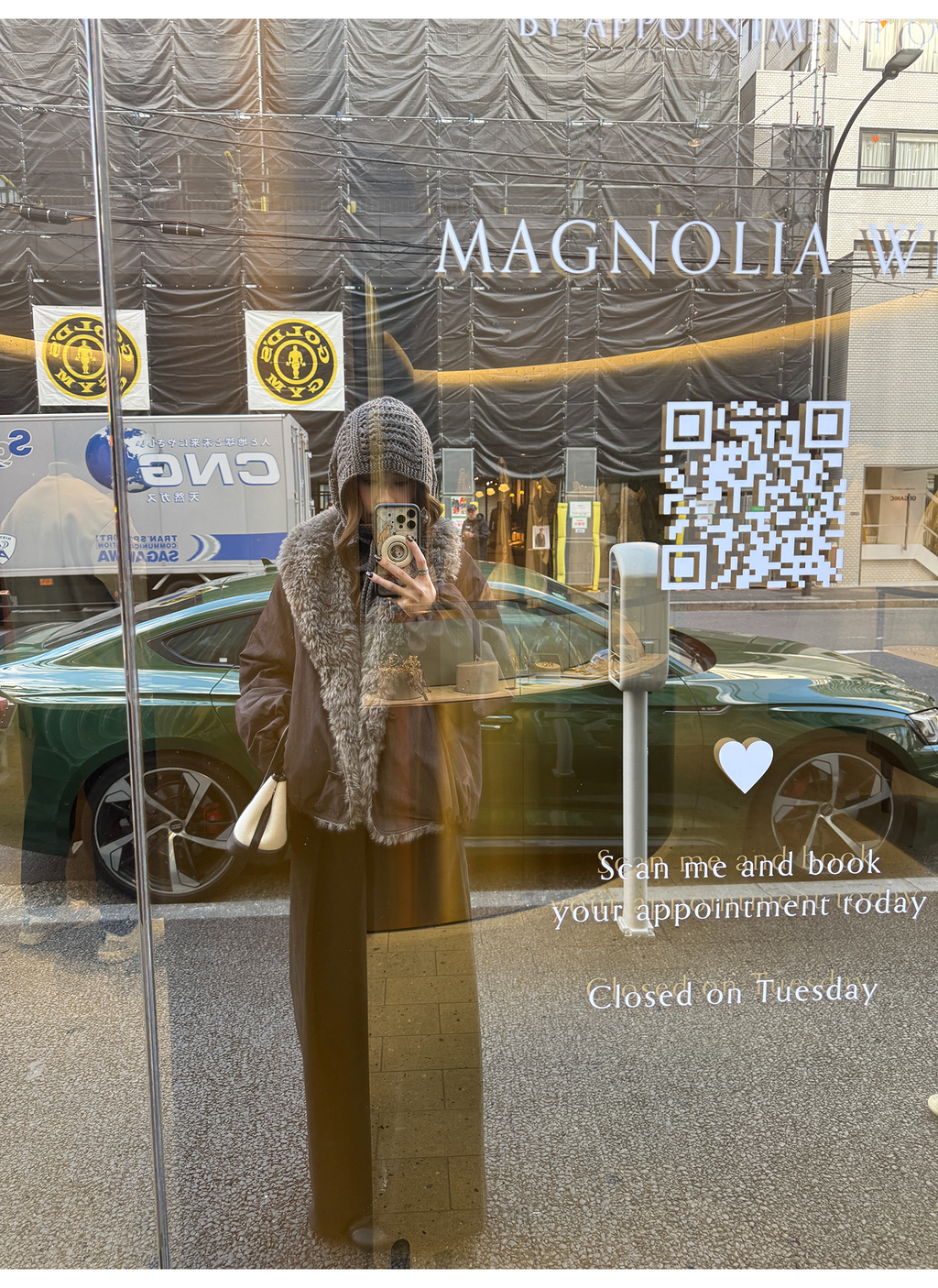 LelyMooch 光沢バイカラーブルゾン｜ボア切替×トグルボタン  LEM280