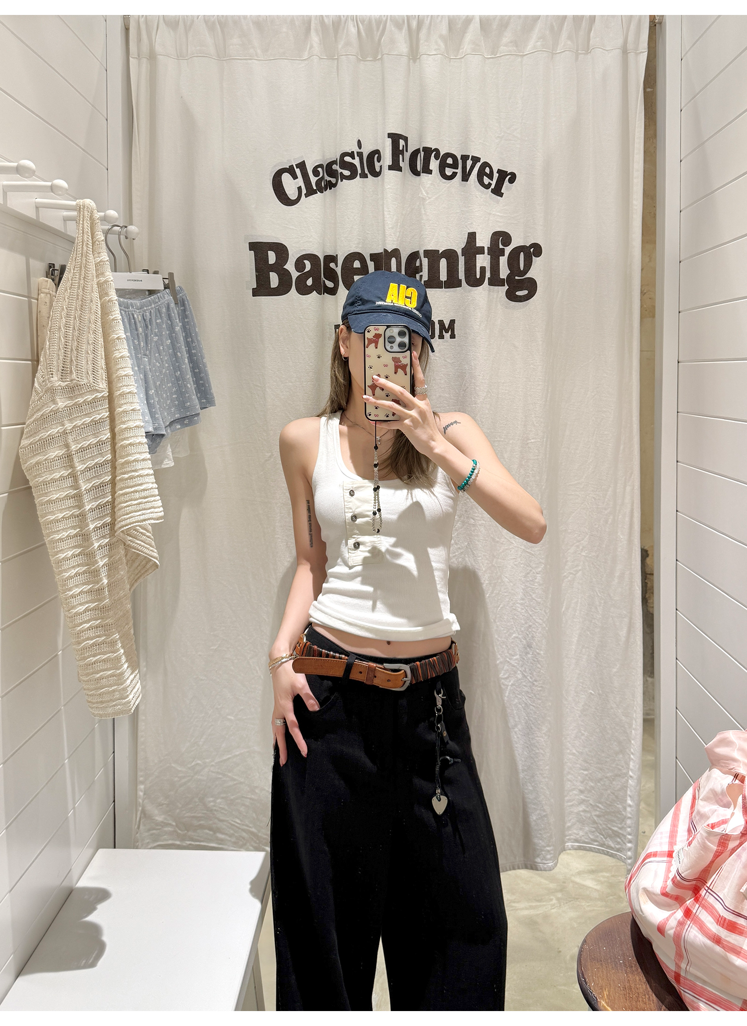 LelyMooch 春夏万能単品　Uネック タンクトップ  LEM122