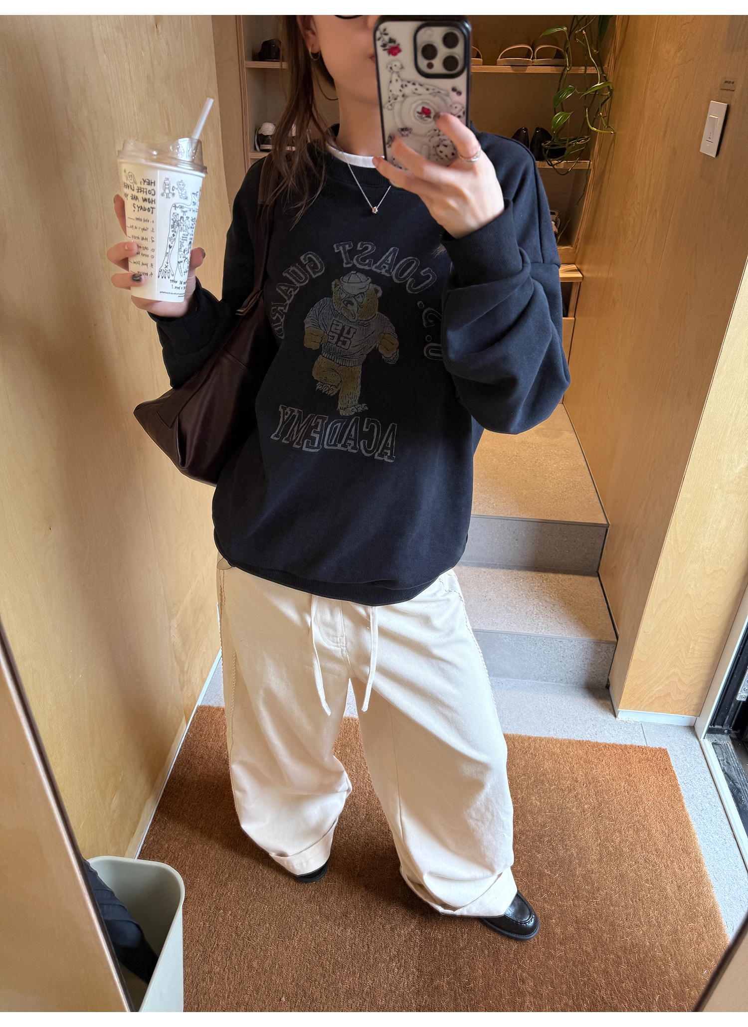 LelyMooch くまプリント古着風スウェット  LEM231