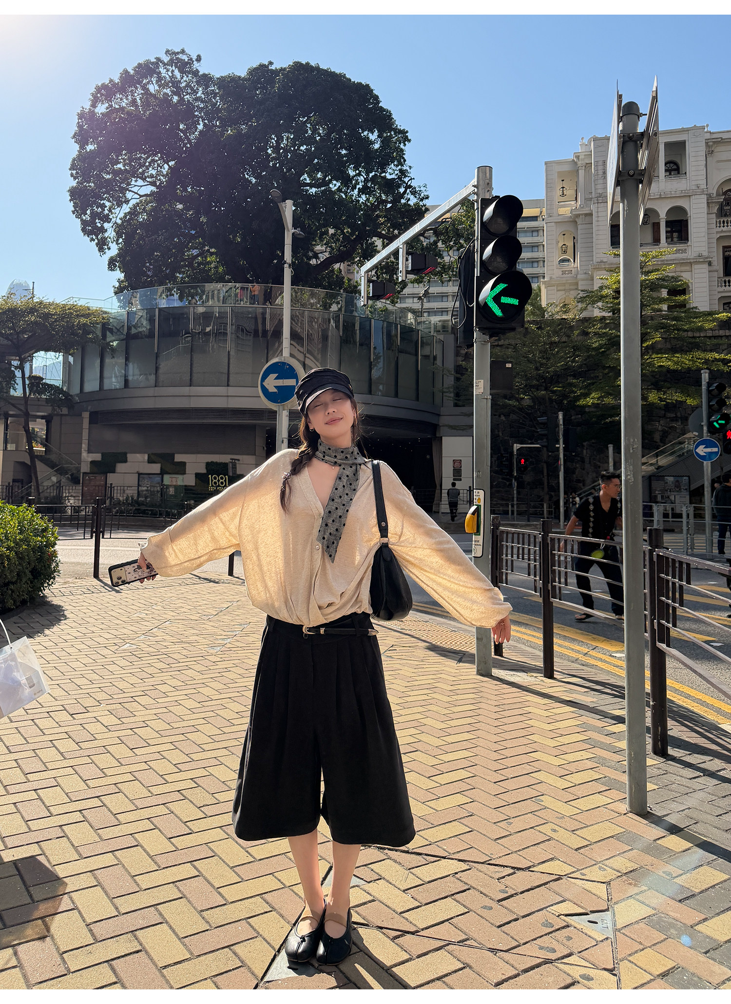 LelyMooch タックワイドパンツ スカート見え  LEM322