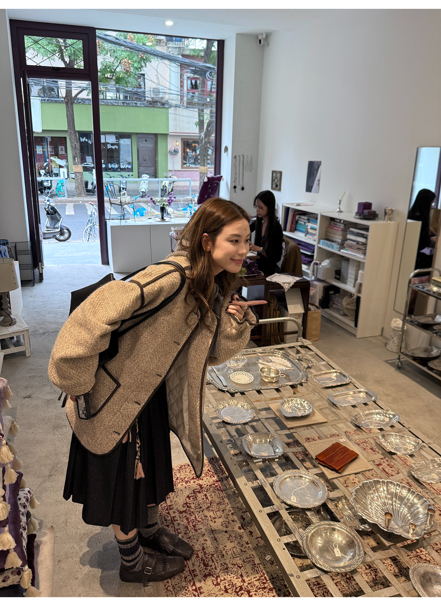 LelyMooch 配色パイピング ループウールジャケット　LEM278