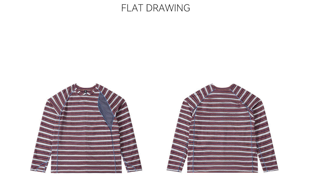 Striped Half-Zip Long Sleeve LOM104