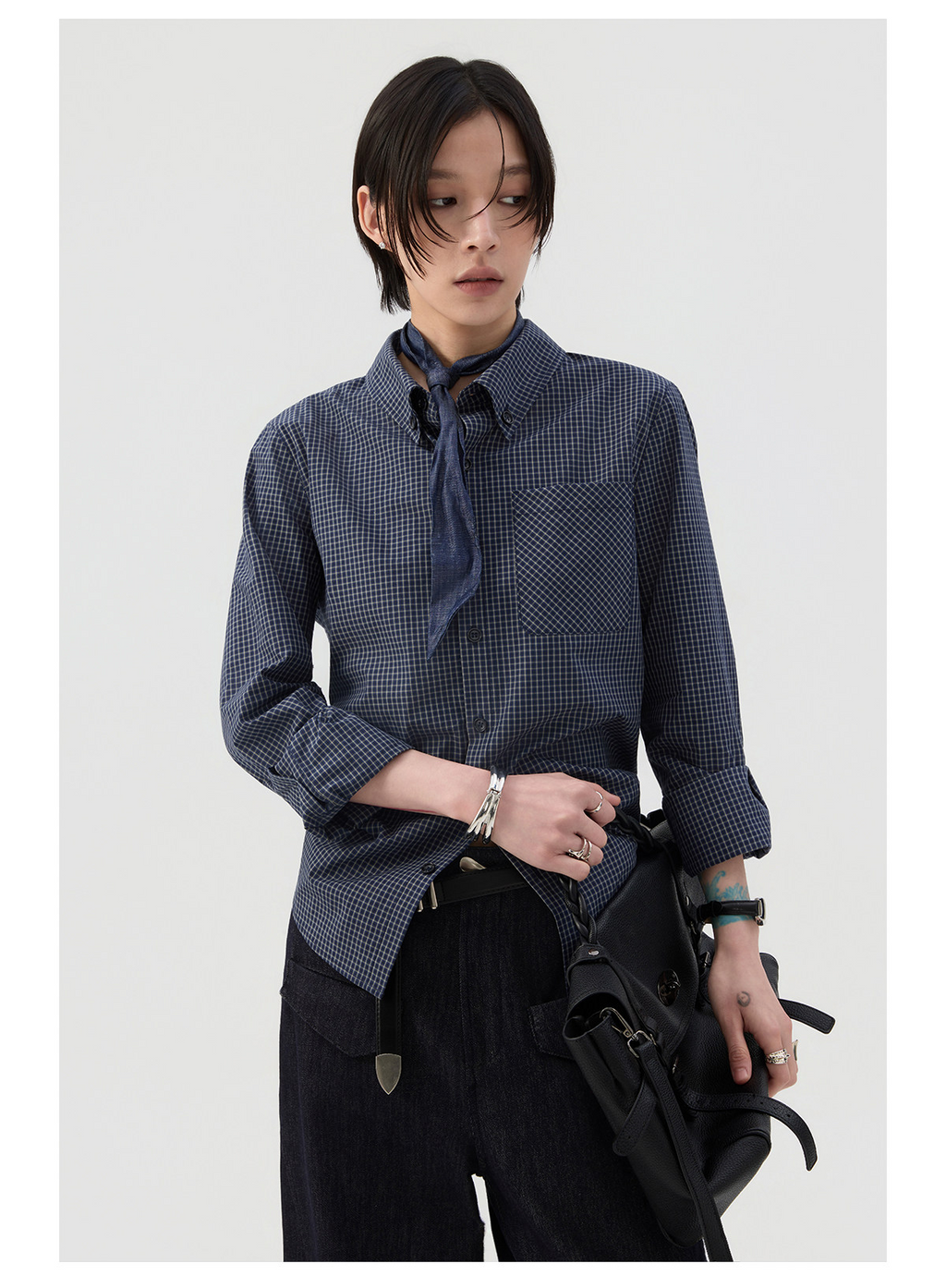 細格子 レギュラーシャツ  LOM044